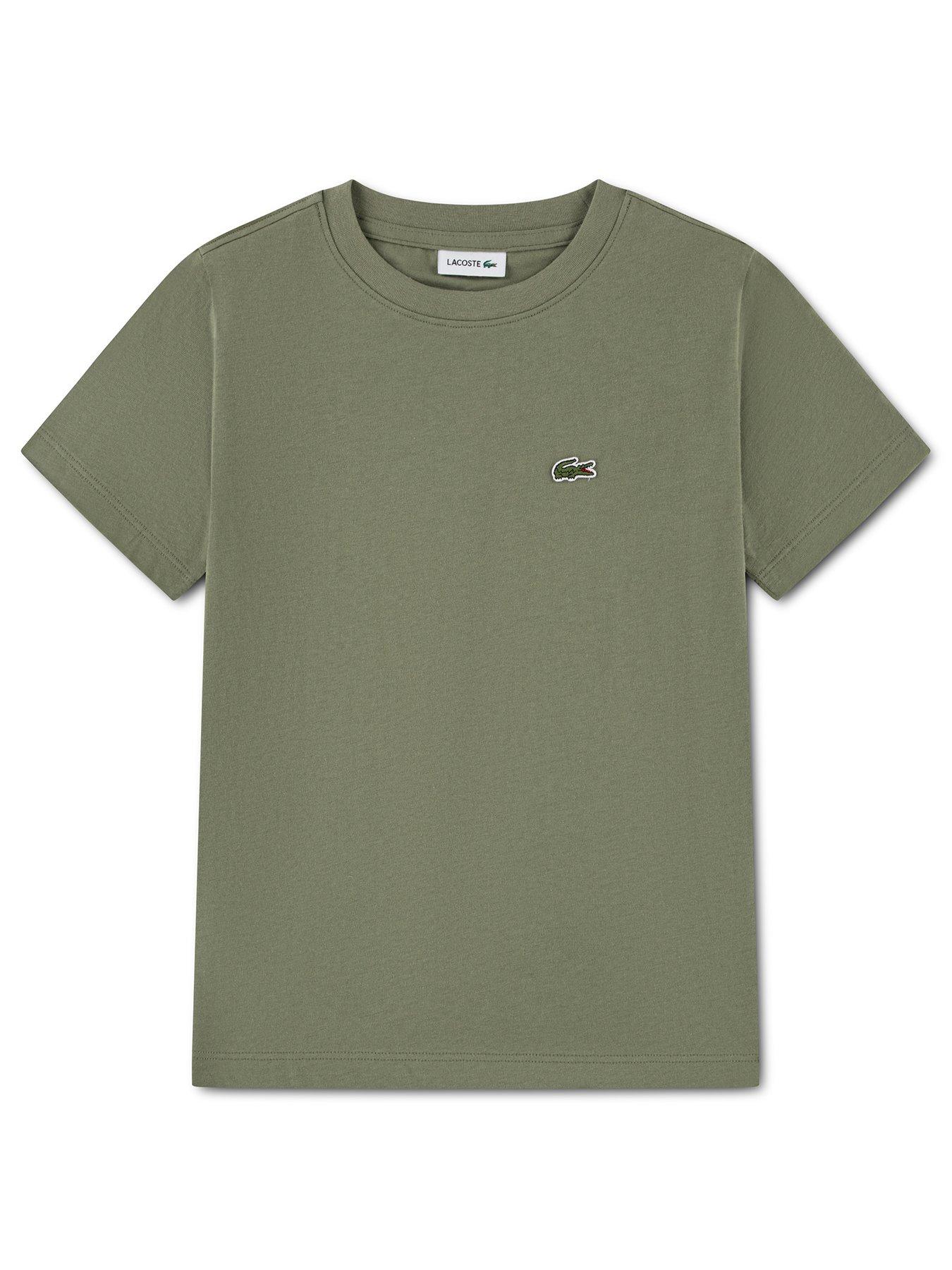 Image 1 of 3 of Lacoste Unisex Cotton Crew Neck T-Shirt - Khaki Green