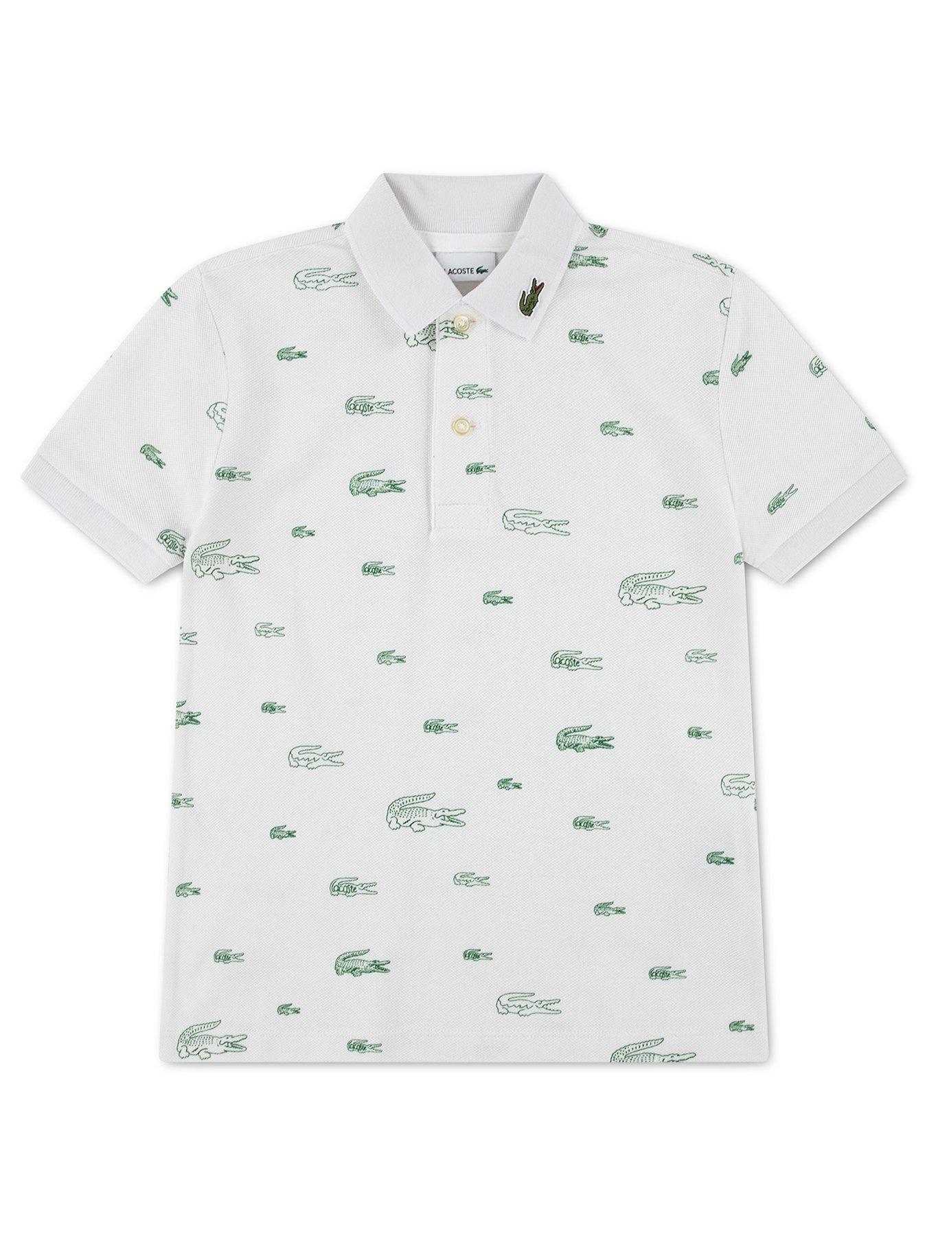 Lacoste Boys' Croc Polo Shirt - Cream