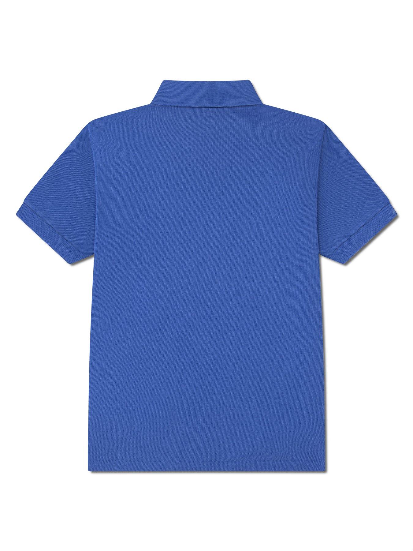 Image 5 of 6 of Lacoste Boys Petit Pique Short Sleeve Polo Shirt - Blue