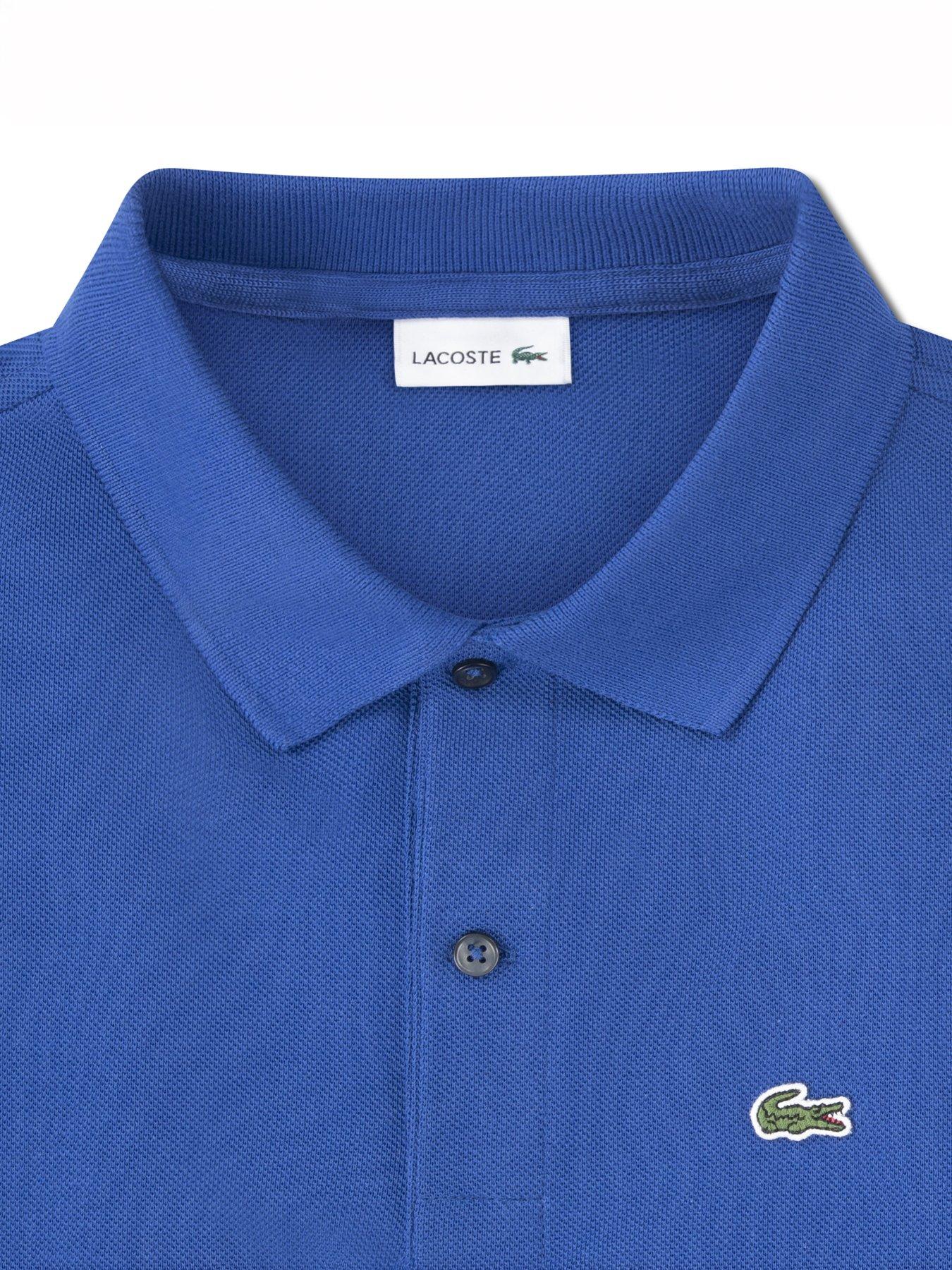 Image 6 of 6 of Lacoste Boys Petit Pique Short Sleeve Polo Shirt - Blue