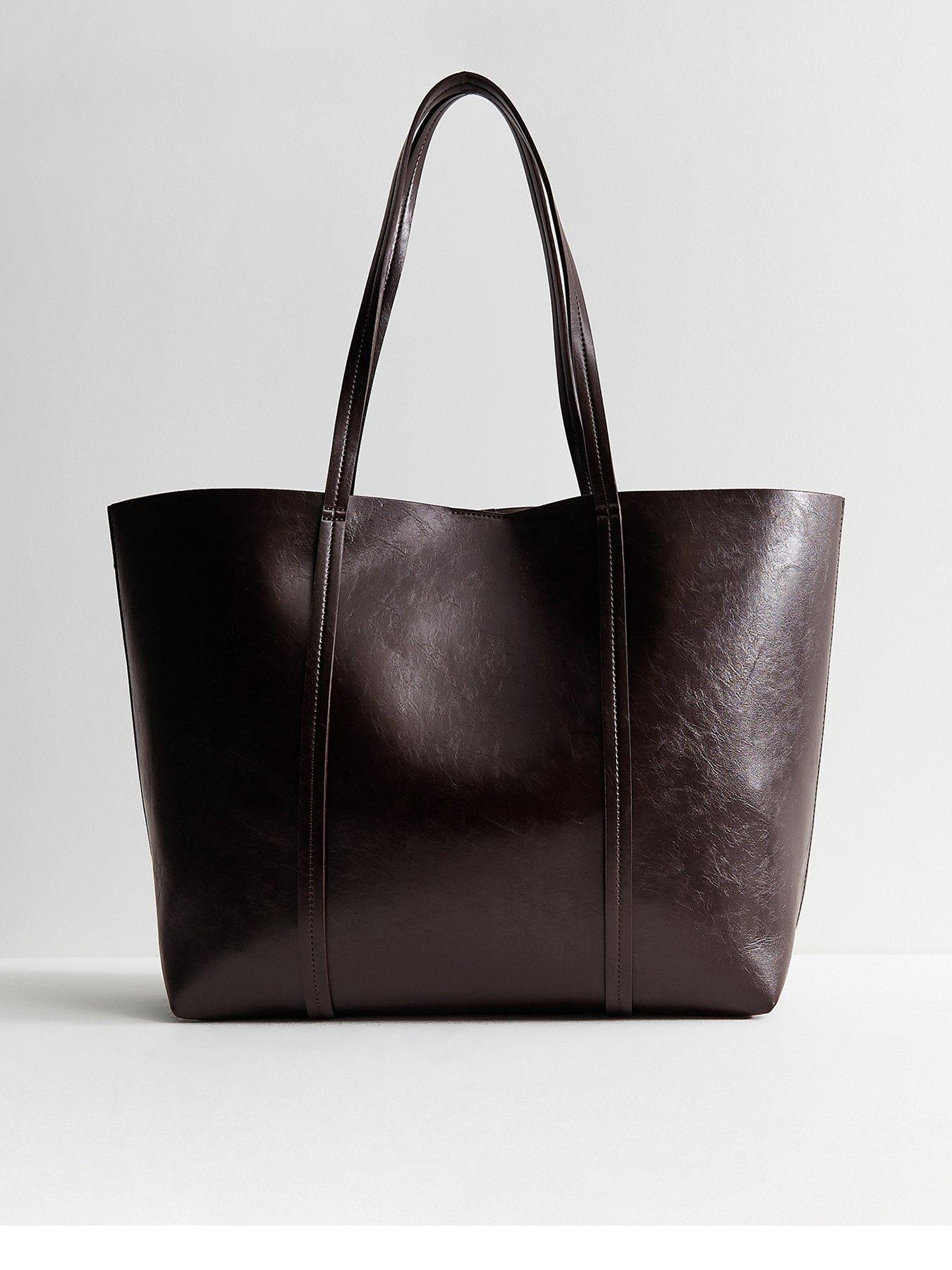New Look Faux Leather Plain Tote Bag - Red