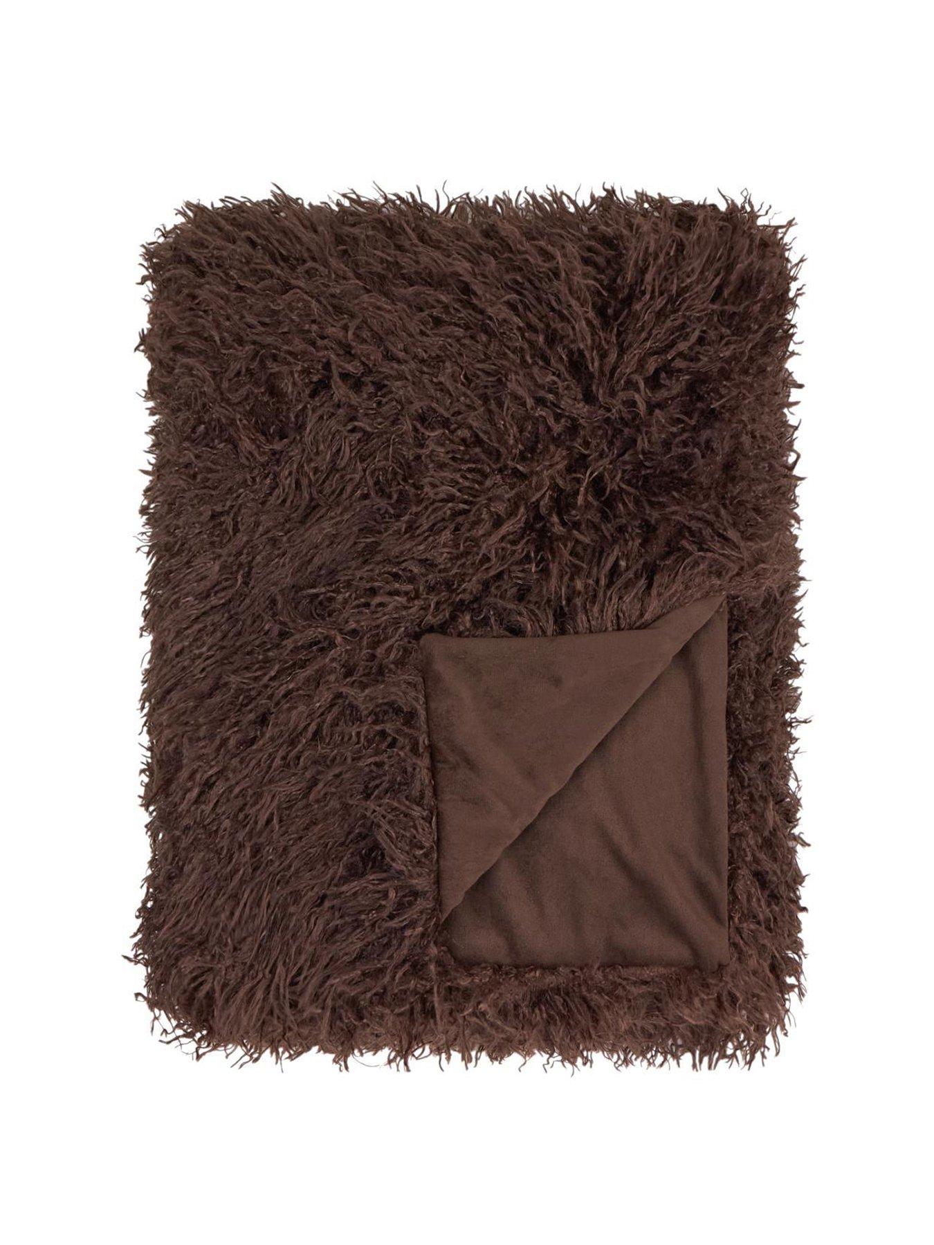 Image 1 of 2 of Furn Rowan 130x175 Throw Chocolate