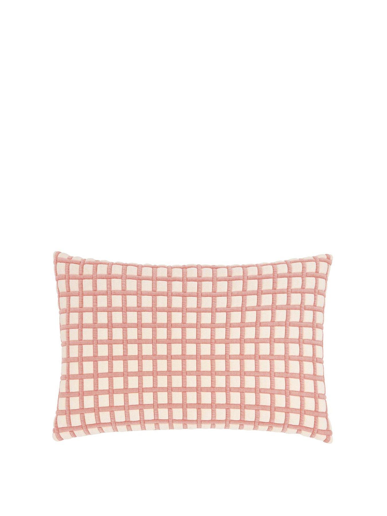 Furn Softie Grid 40x60 Polyester Cushion Pink