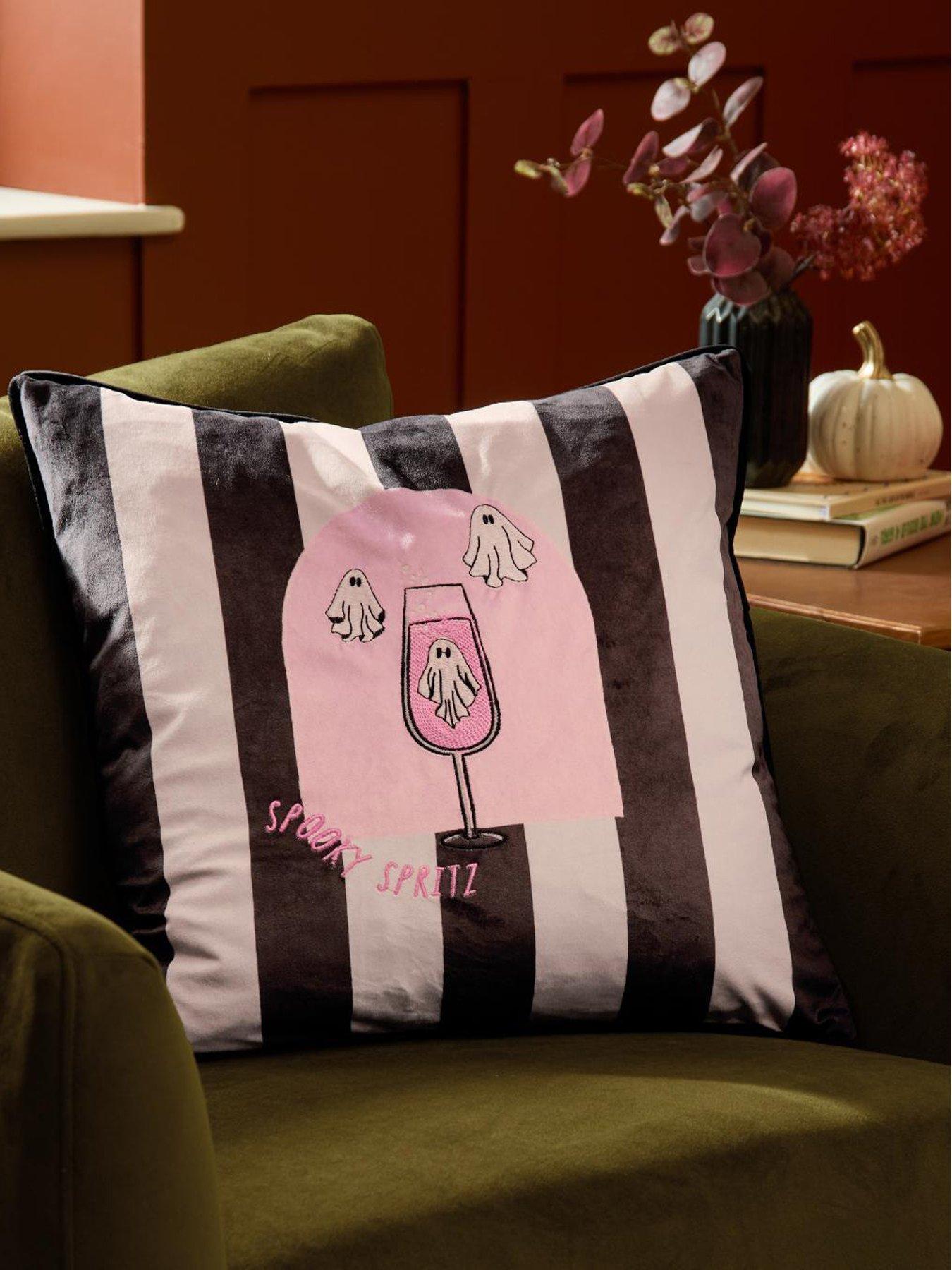 Image 1 of 5 of Furn Spooky Spritz 45x45 Polyester Cushion Pink/mono