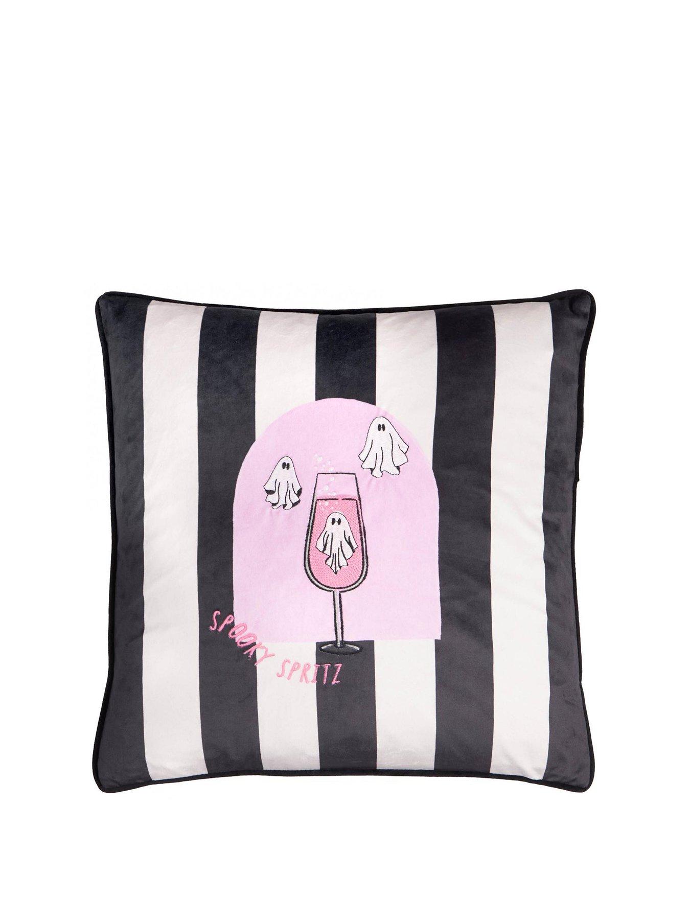 Image 2 of 5 of Furn Spooky Spritz 45x45 Polyester Cushion Pink/mono