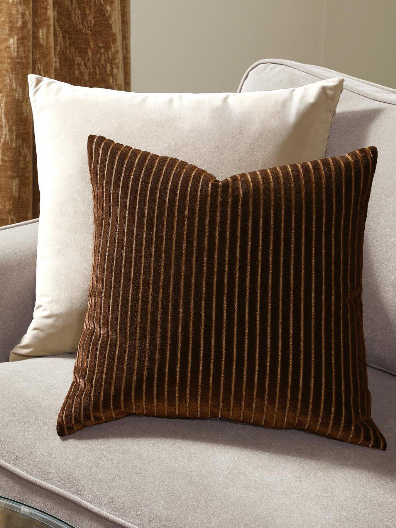 Paoletti Savoy Stripe 50x50 Polyester Cushion Chocolate