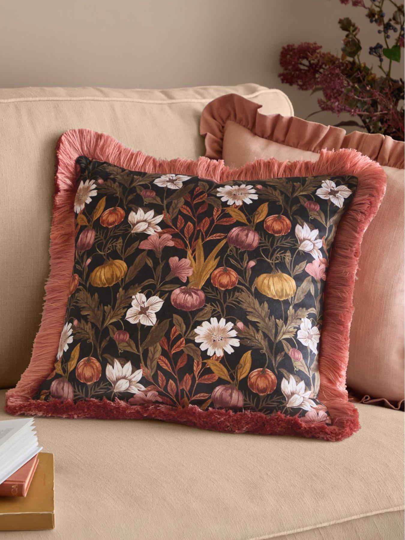 Furn Autumn Garden 45x45 Polyester Cushion Burnished Rose/moss