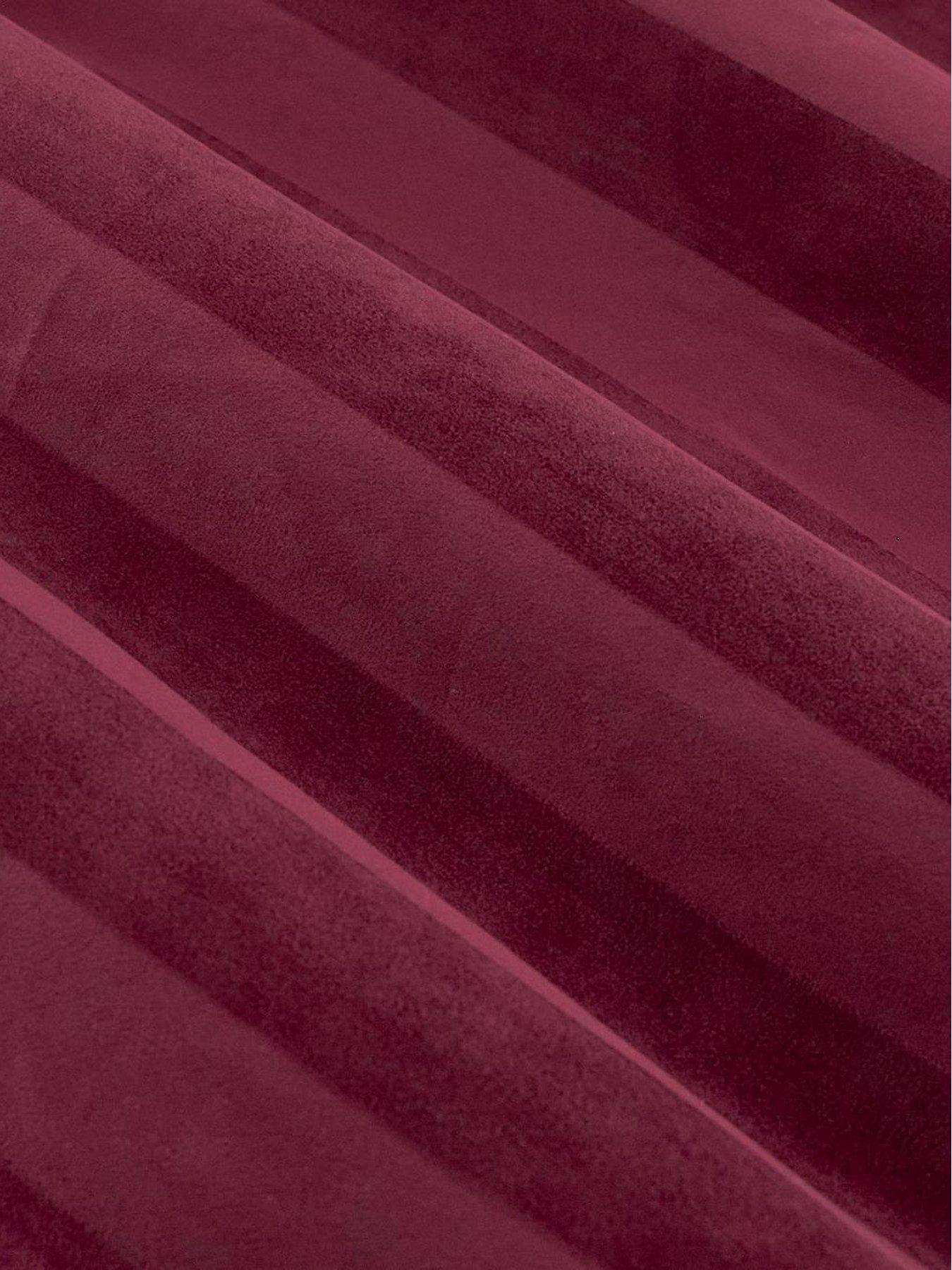 Image 3 of 5 of Paoletti Regency Stripe Eyelet Curtains Burgundy