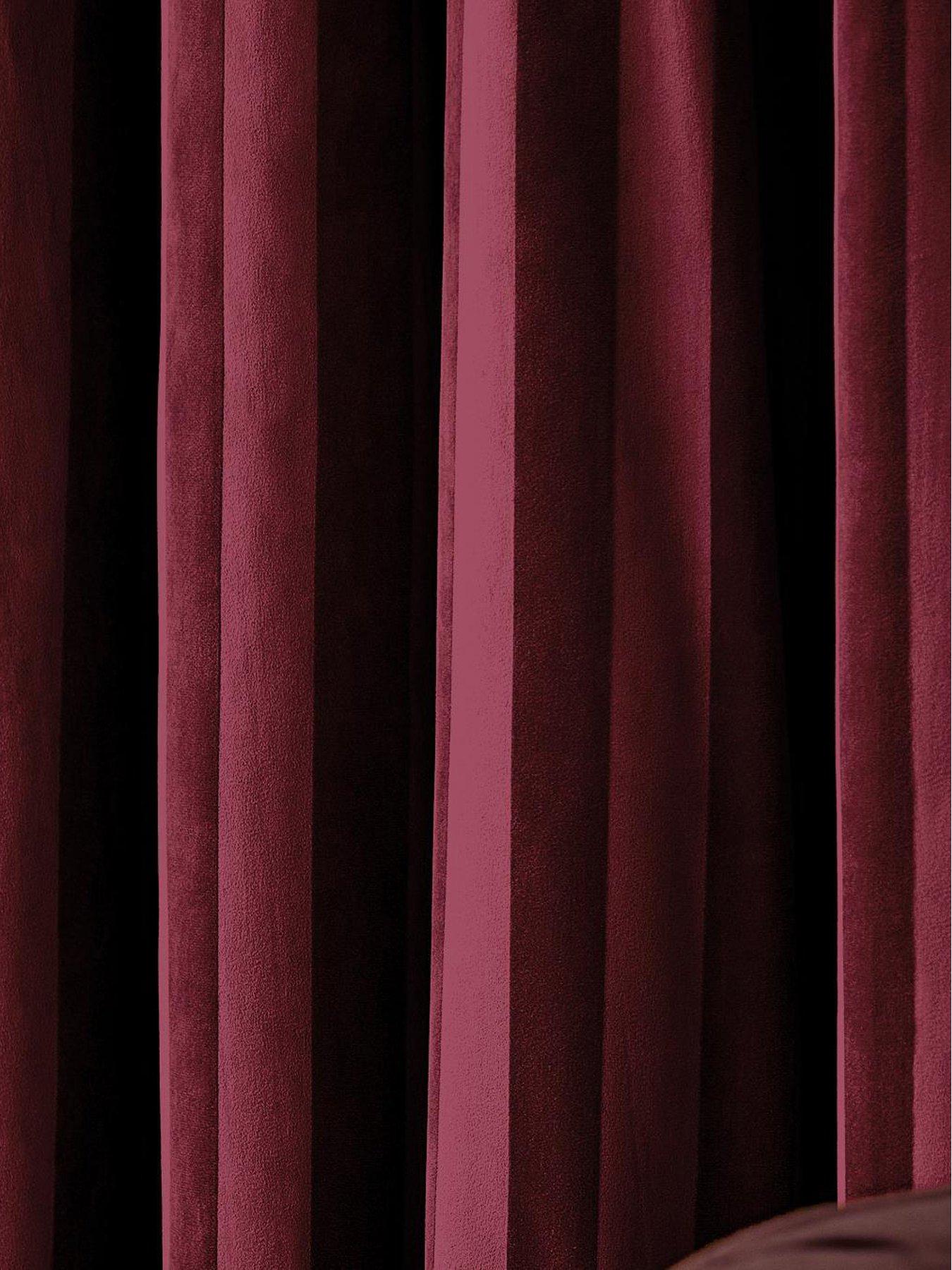 Image 4 of 5 of Paoletti Regency Stripe Eyelet Curtains Burgundy