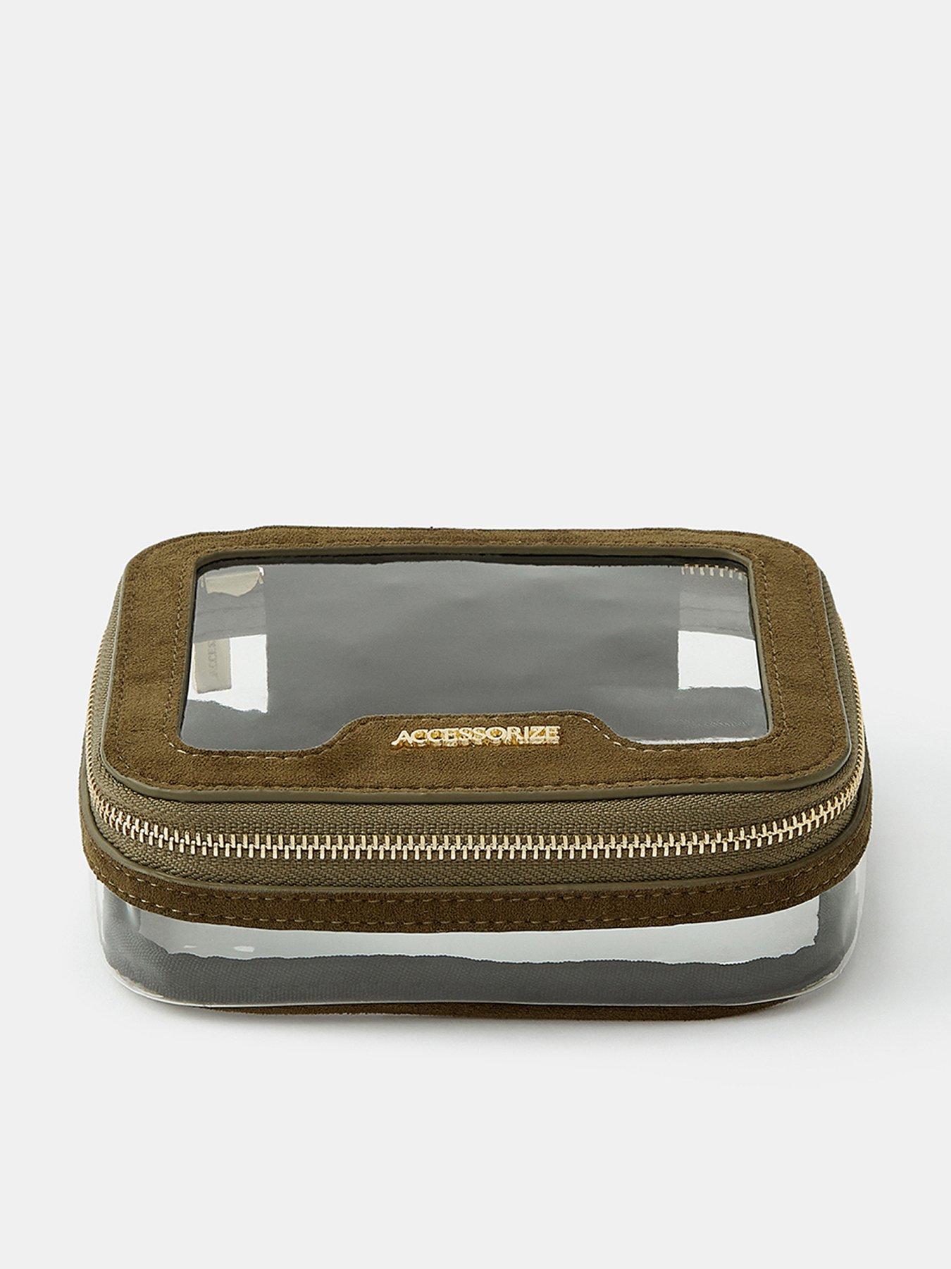 Accessorize Small Clear Makeup Bag - Green