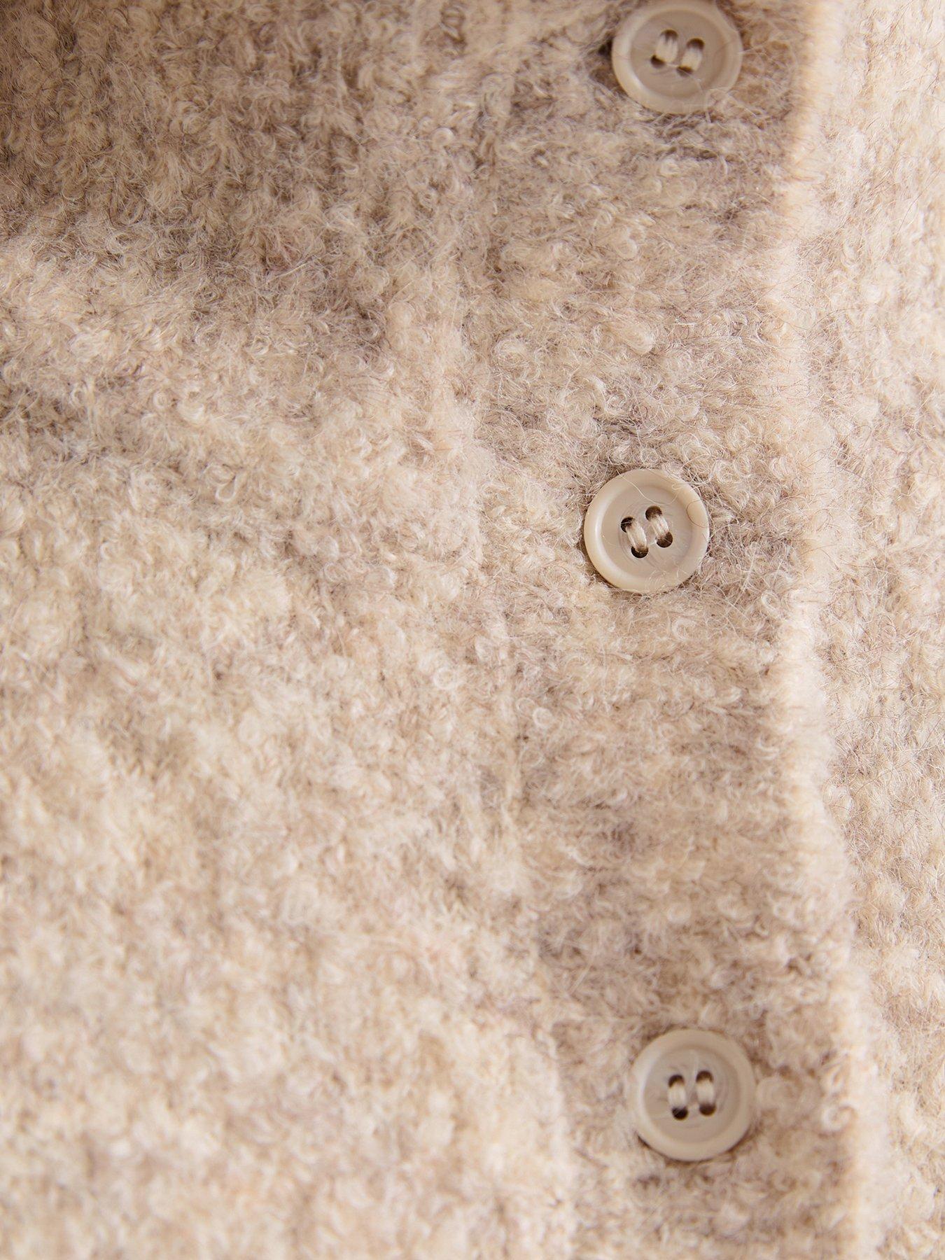 Image 7 of 7 of New Look Premium With Wool Light Mink Funnel Neck Knitted Cardigan