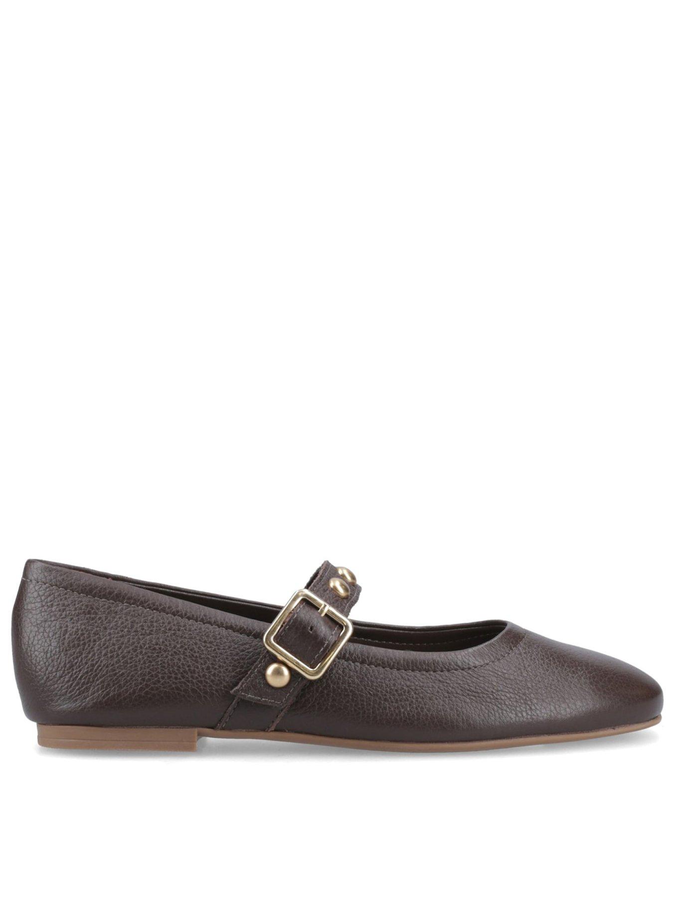 Hush Puppies Charlene Stud Ballerina - Brown