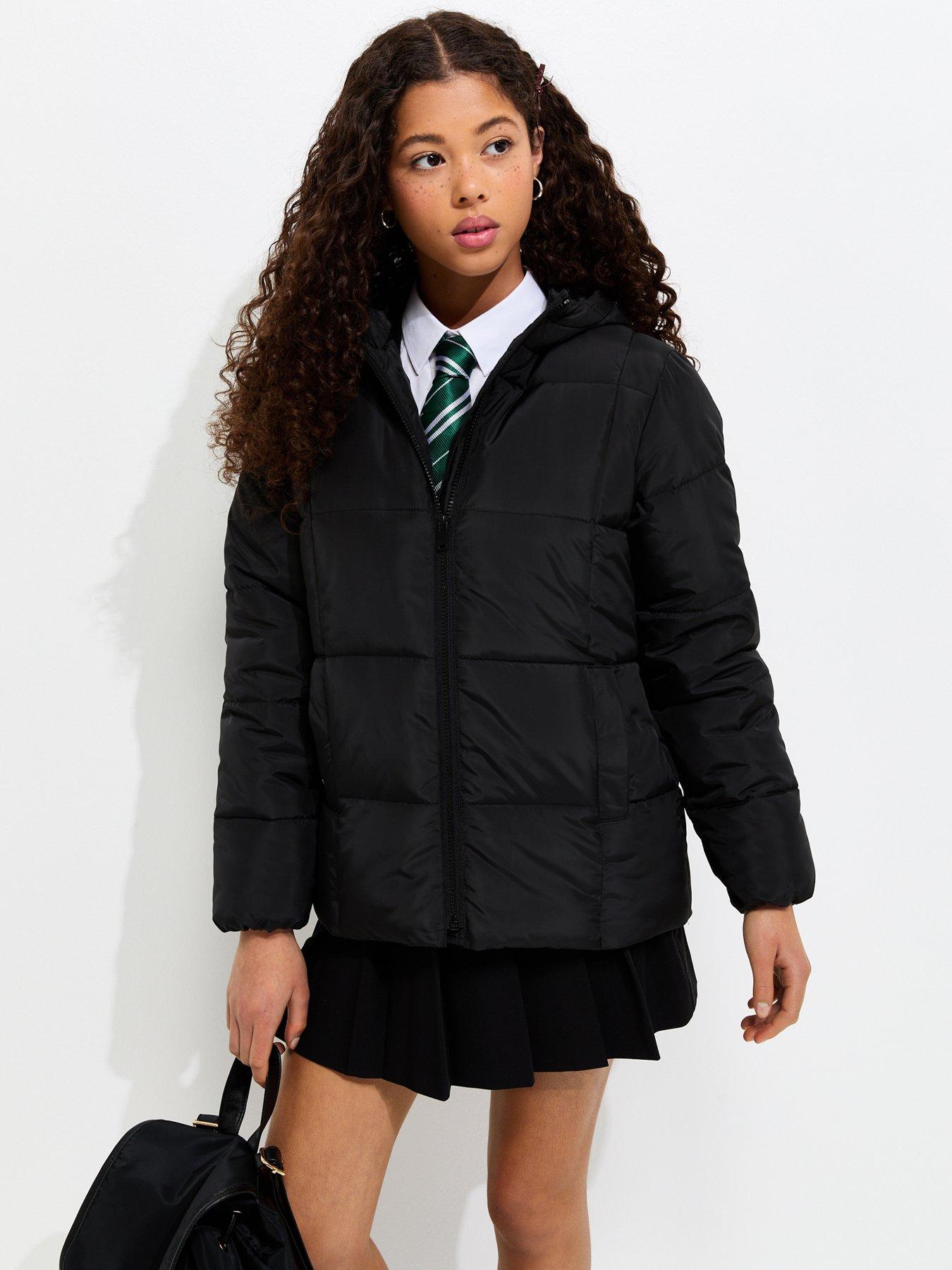 New Look 915 Girls Black Padded Hooded Jacket