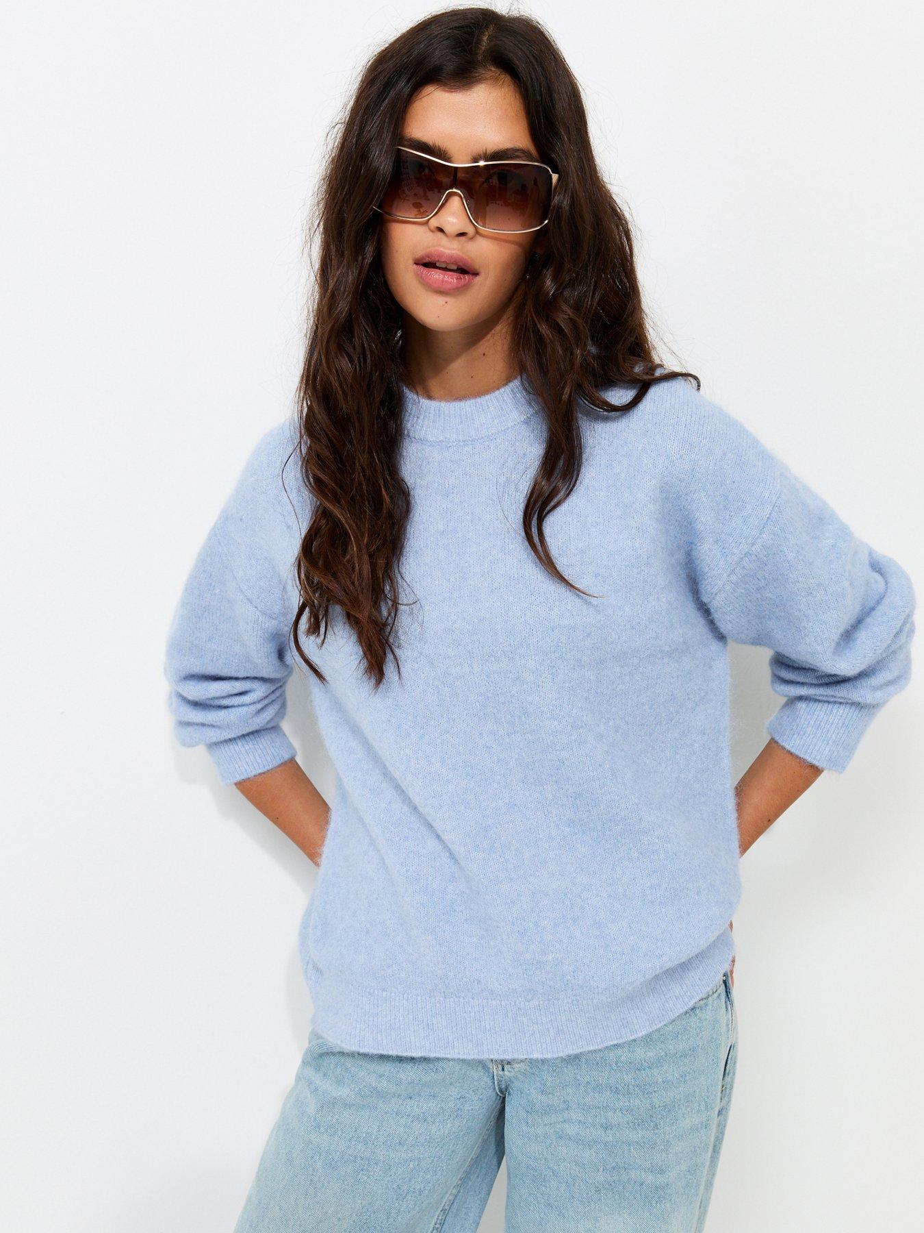 New Look Crew Neck Knitted Jumper - Blue