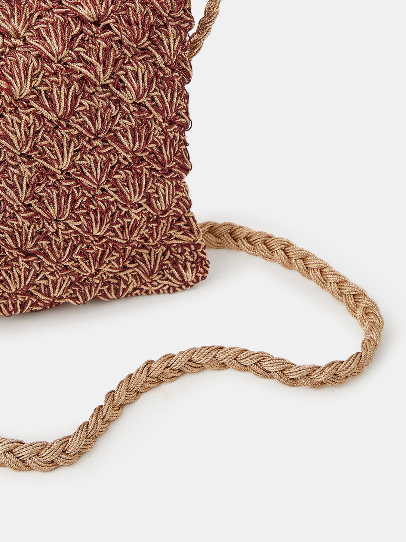 Image 4 of 5 of Accessorize Metallic Macrame Crossbody Bag