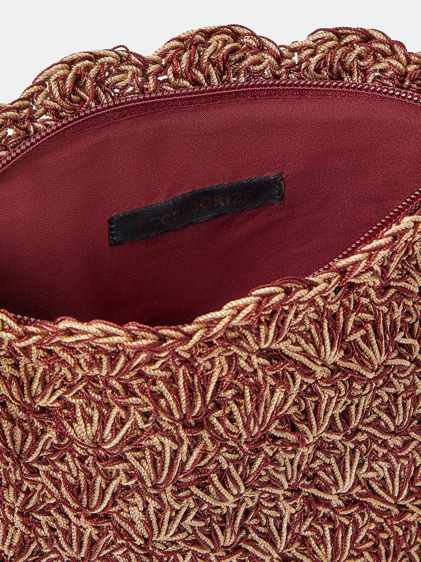 Image 5 of 5 of Accessorize Metallic Macrame Crossbody Bag