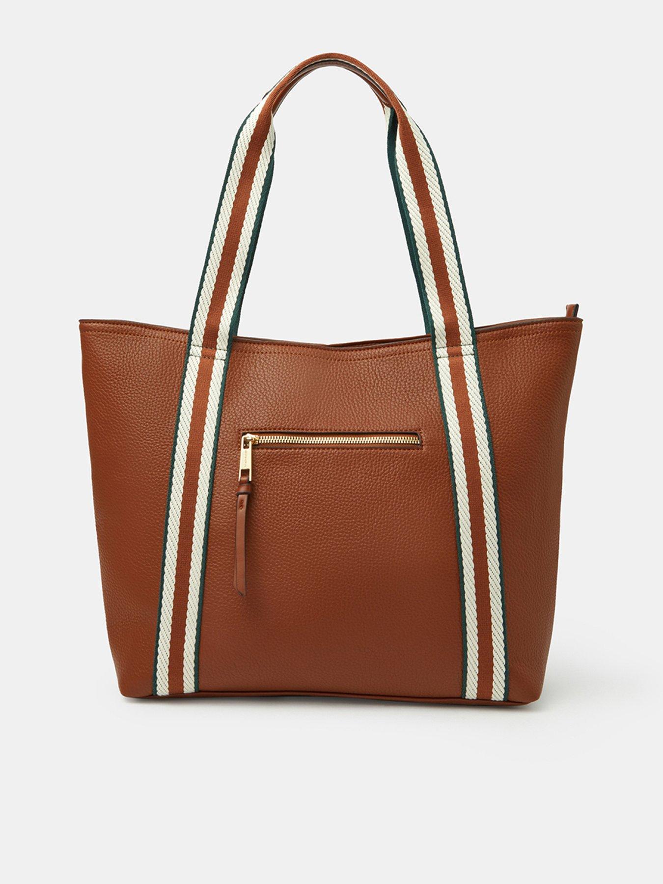 Accessorize Faux Leather Tote Bag - Brown