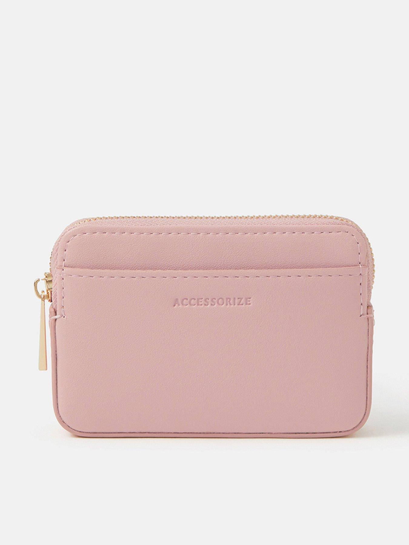 Accessorize Box Coin Purse Zip Wallet - Pink