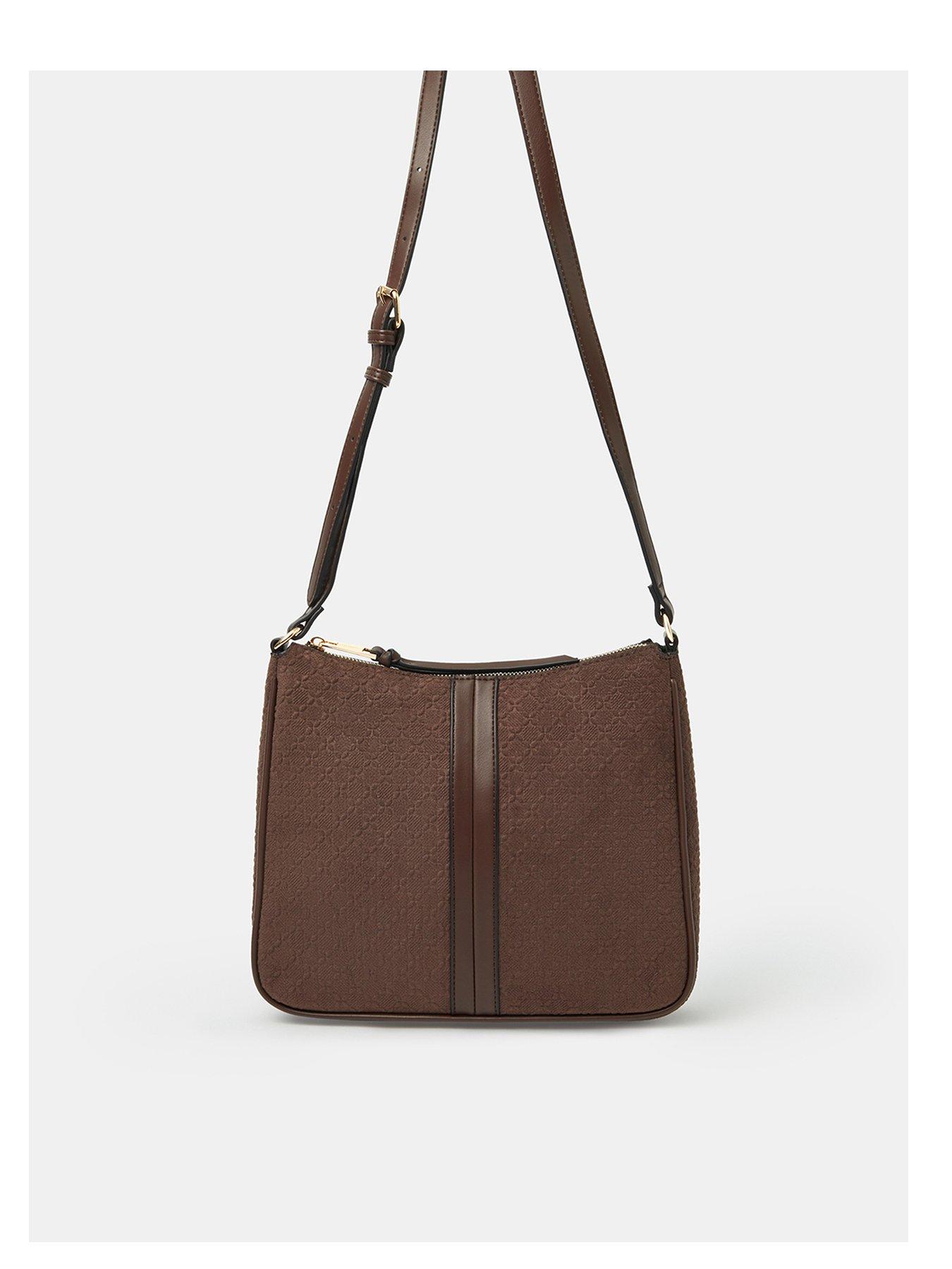Image 1 of 5 of Accessorize Suedette Embossed Crossbo