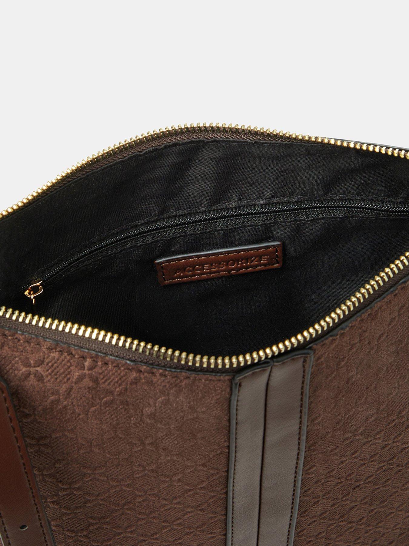 Image 5 of 5 of Accessorize Suedette Embossed Crossbo