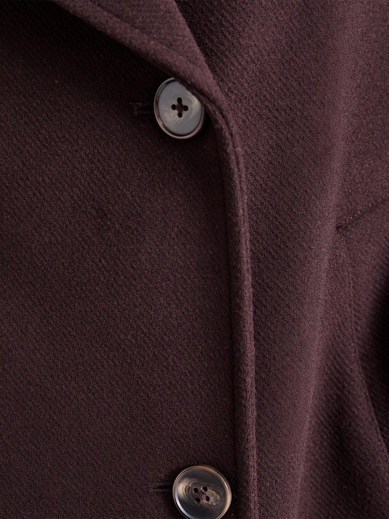 Image 7 of 7 of New Look Womens Premium Wool Blend Double Breasted Coat - Brown