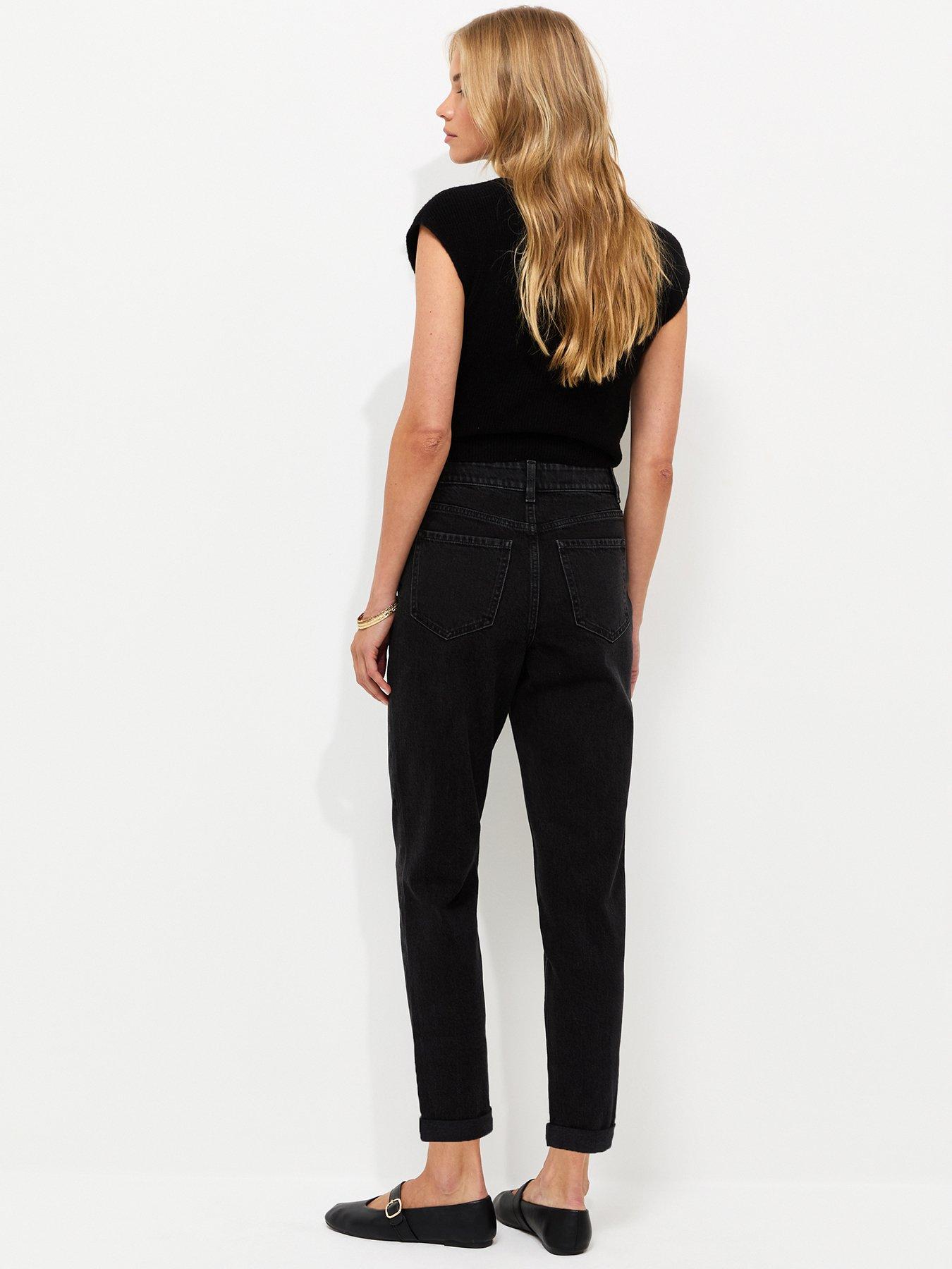Image 2 of 6 of New Look Black High Waisted Tori Mom Jeans