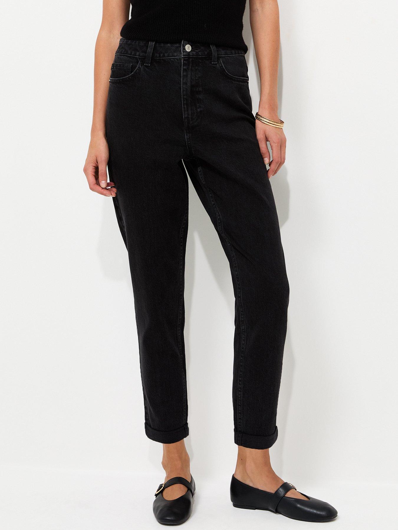 Image 4 of 6 of New Look Black High Waisted Tori Mom Jeans