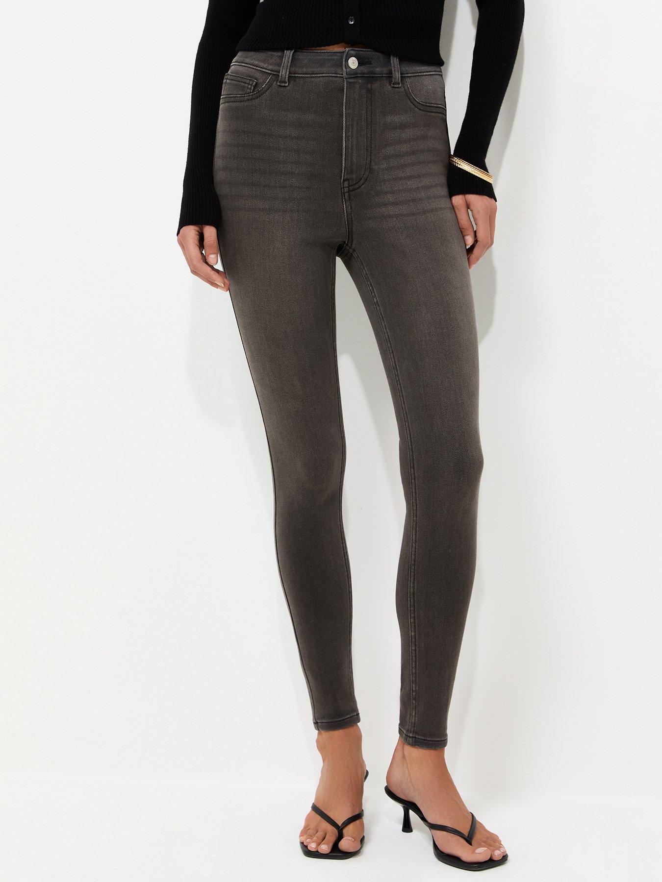 Image 4 of 6 of New Look Dark Grey Hallie Disco Skinny Jeans