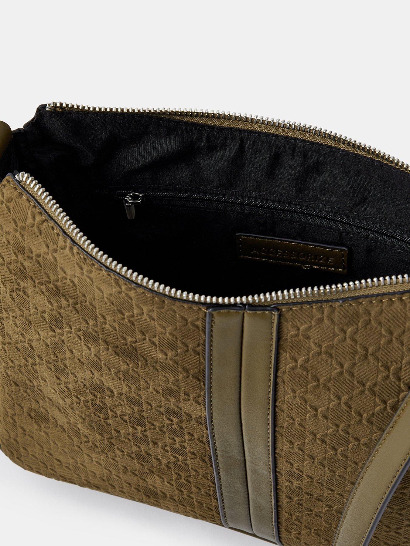 Image 4 of 4 of Accessorize Suedette Embossed Crossbo