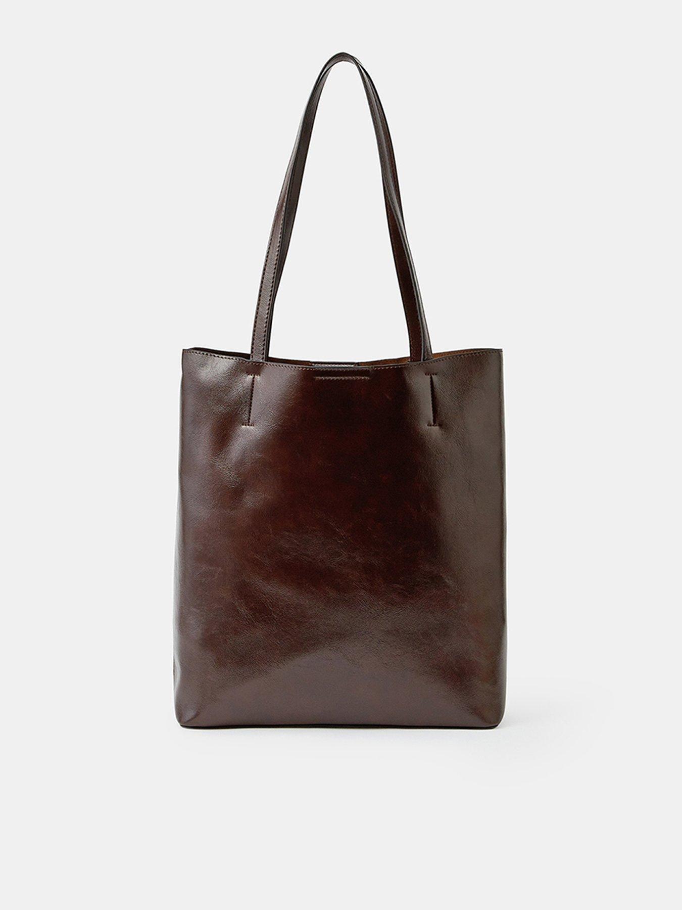 Accessorize Faux Leather Tote Bag - Brown