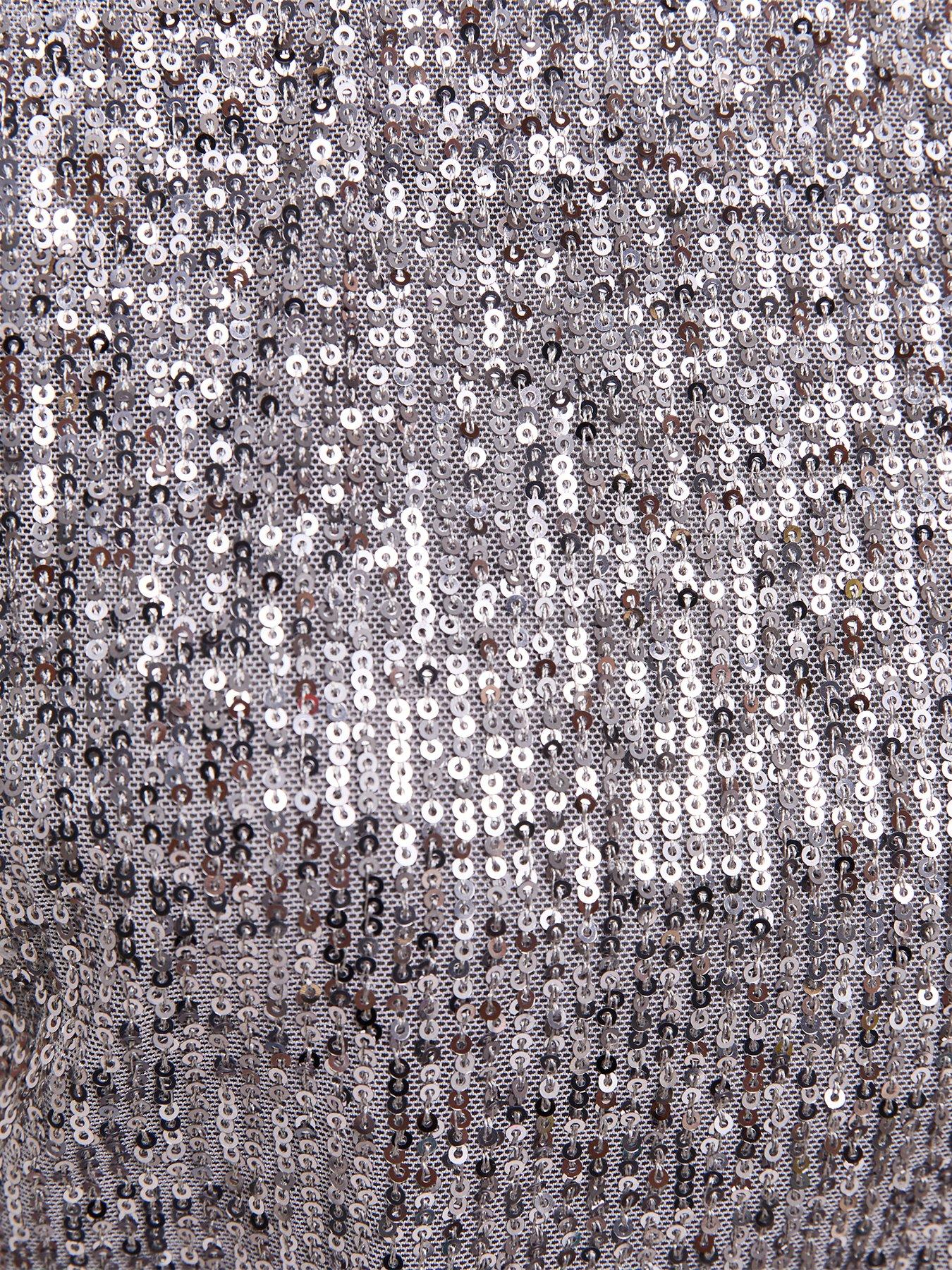 Image 5 of 5 of New Look Womens Sequin Keyhole Back Sleeveless Vest - Grey