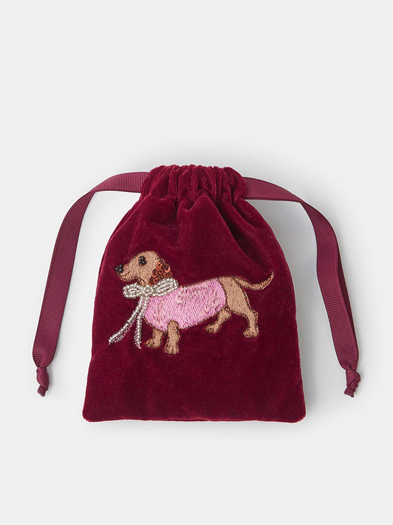 Image 1 of 3 of Accessorize Sausage Dog Drawstring Bag