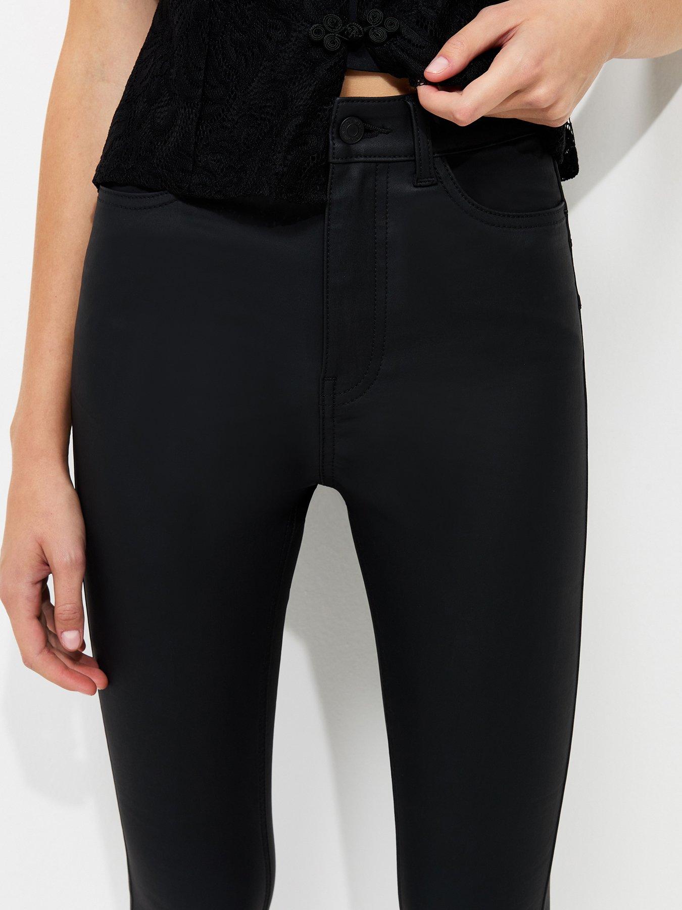 Image 6 of 6 of New Look Womens Jenna Coated Stretch Skinny Jeans - Black