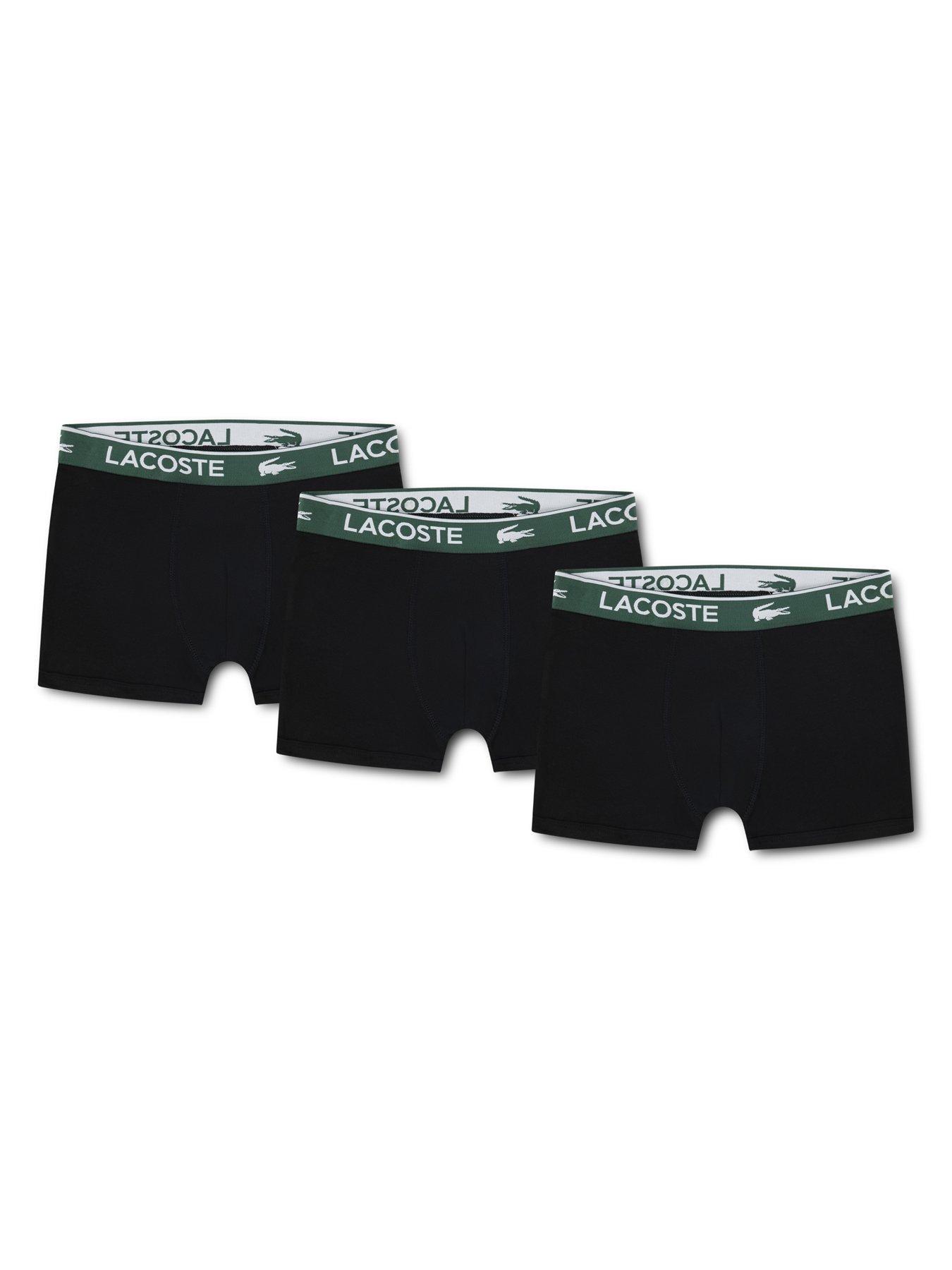Lacoste Boys 3 Pack Boxer Briefs - Black