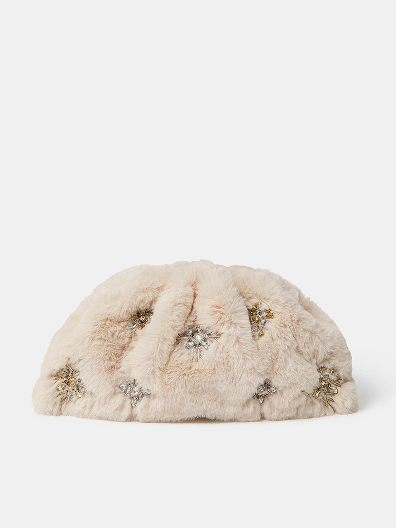 Image 1 of 4 of Accessorize Embellished Faux Fur Clut