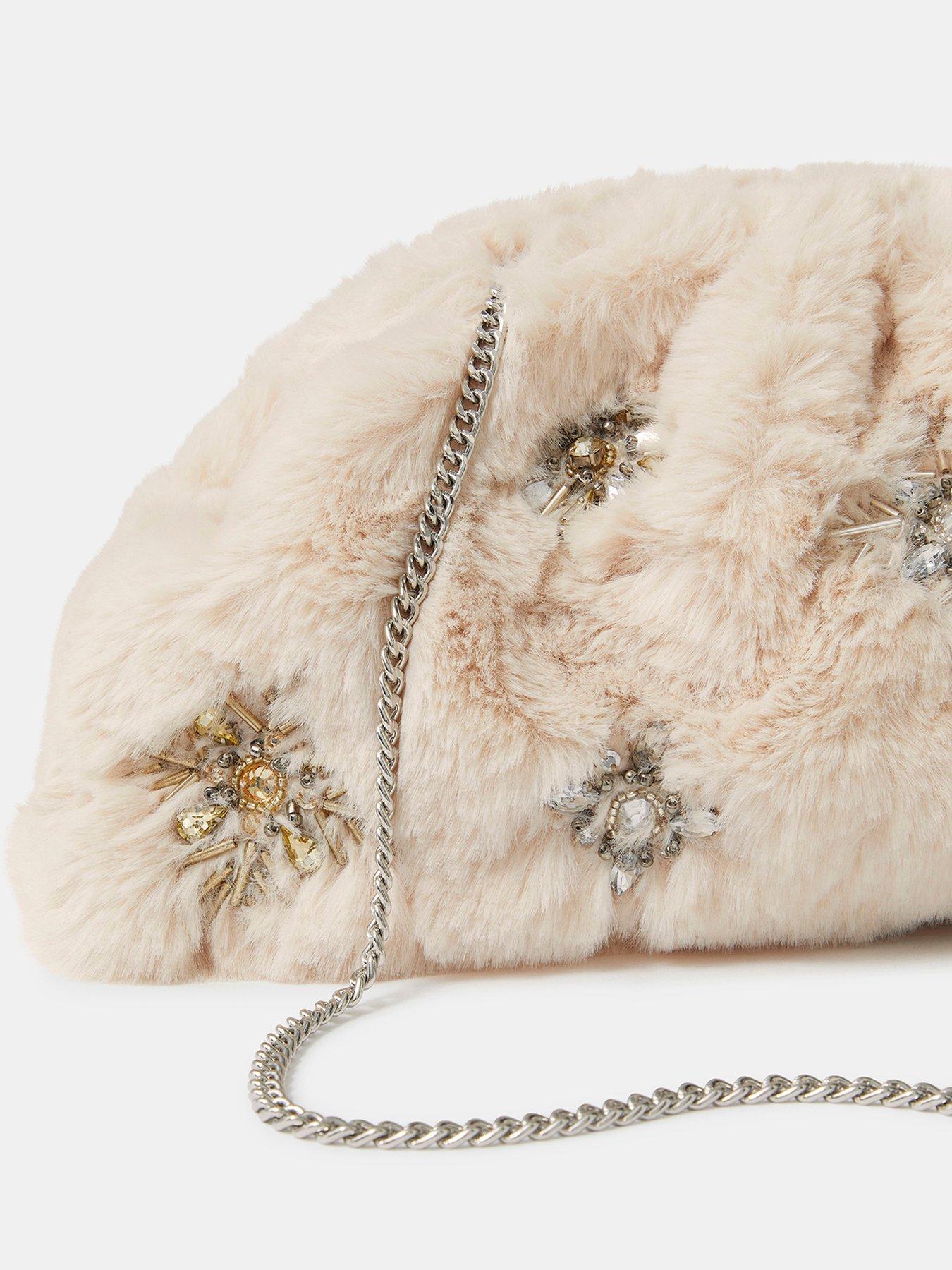 Image 3 of 4 of Accessorize Embellished Faux Fur Clut