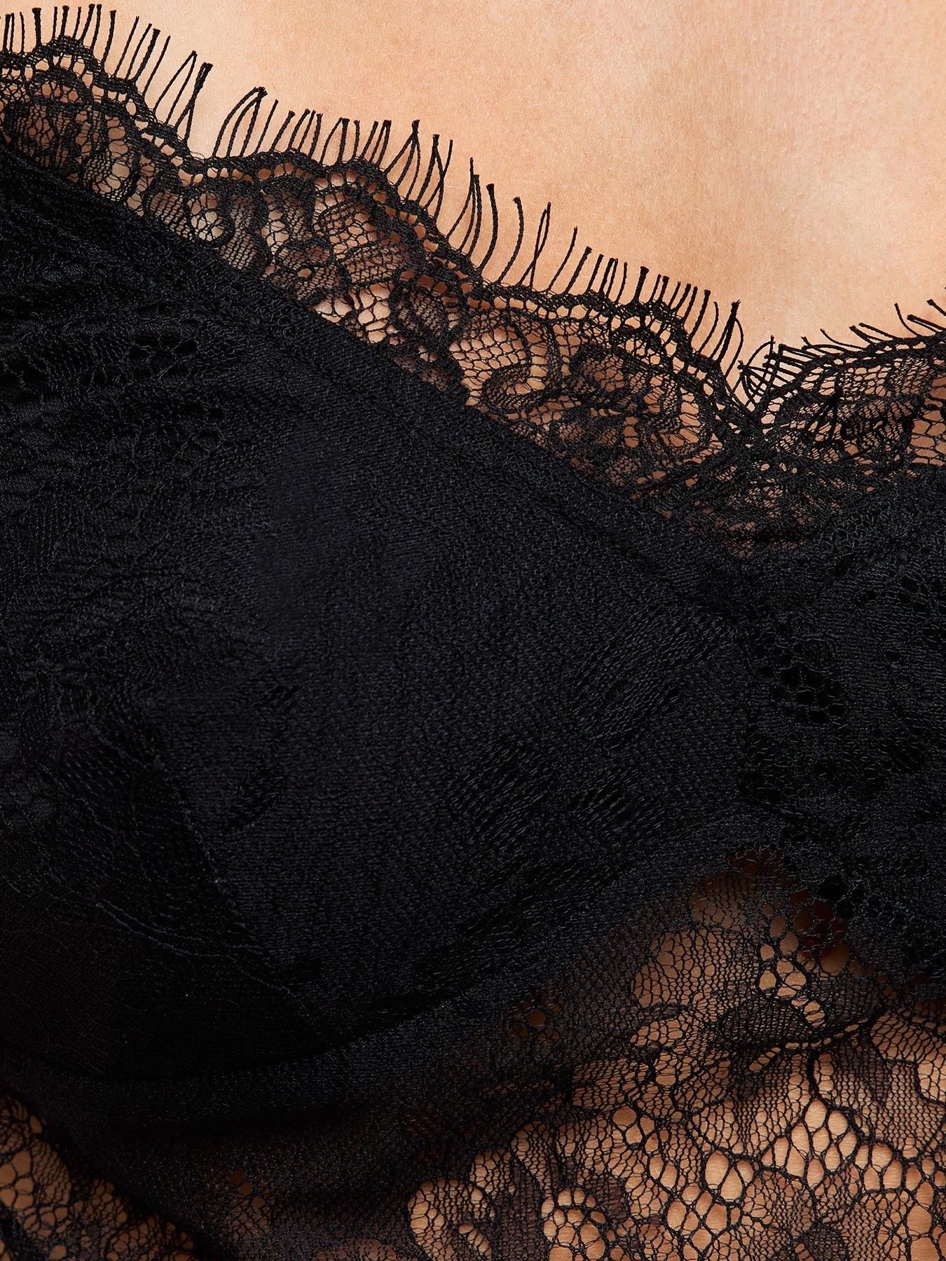 Image 6 of 6 of New Look Womens Eyelash Lace Strappy Cami Top - Black