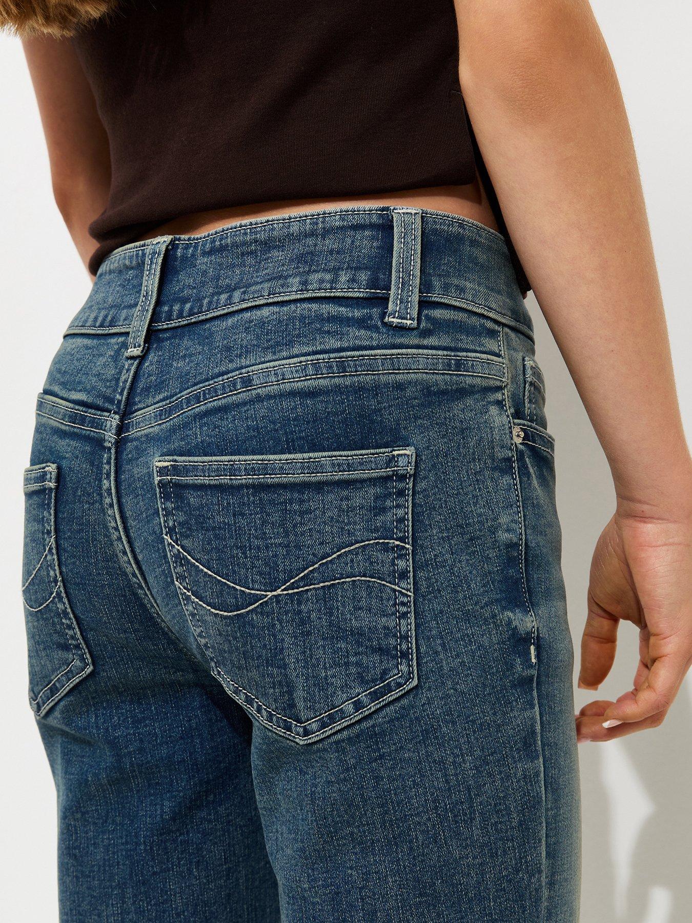 Image 5 of 7 of New Look 915 Girls Low Rise Flared 5-Pocket Jeans - Blue