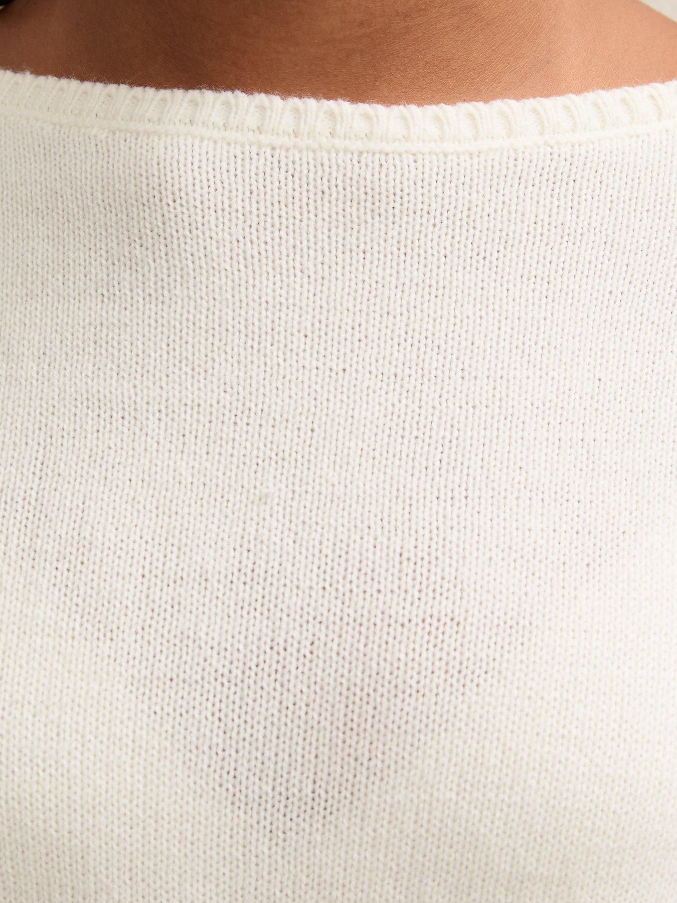 Image 5 of 5 of New Look 915 New Look 915 Girls Slash Neck Soft Knit Jumper - Off White