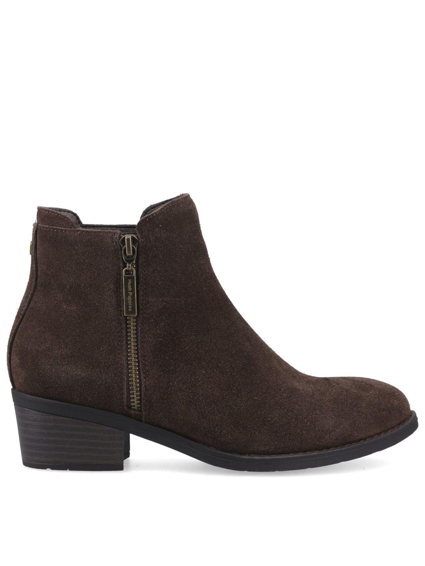 Hush Puppies Ingrid Zip Boot - Dark Brown