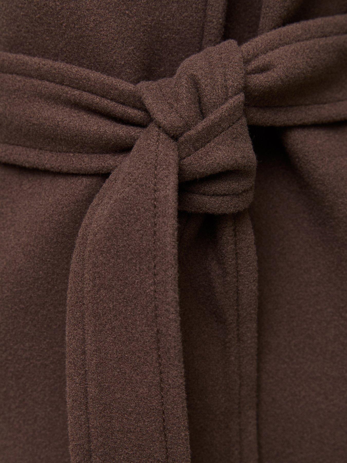 Image 5 of 5 of New Look Womens High Neck Belted Jacket - Brown
