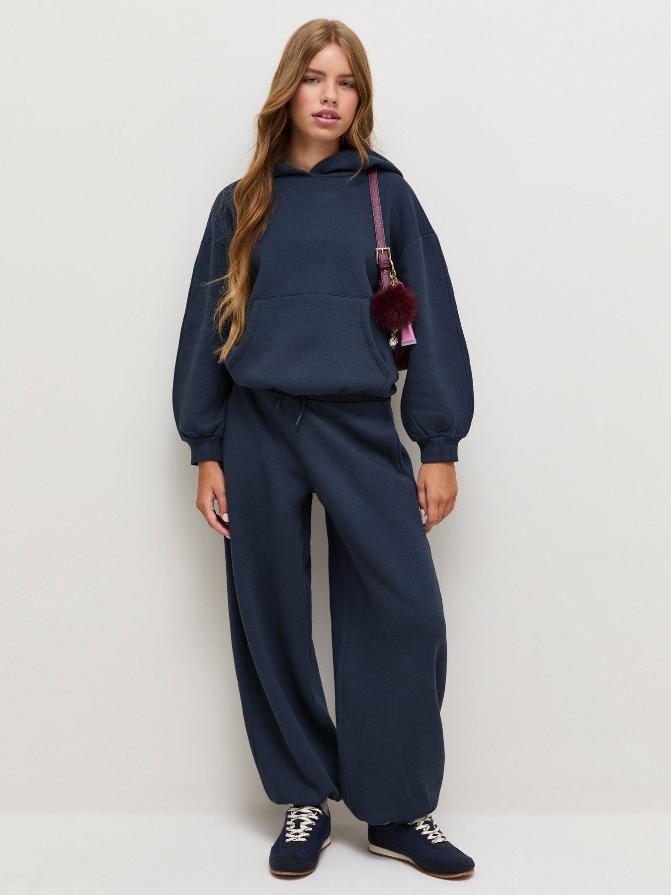 Image 3 of 5 of New Look 915 Girls Oversized Bubble Hem Hoodie - Navy