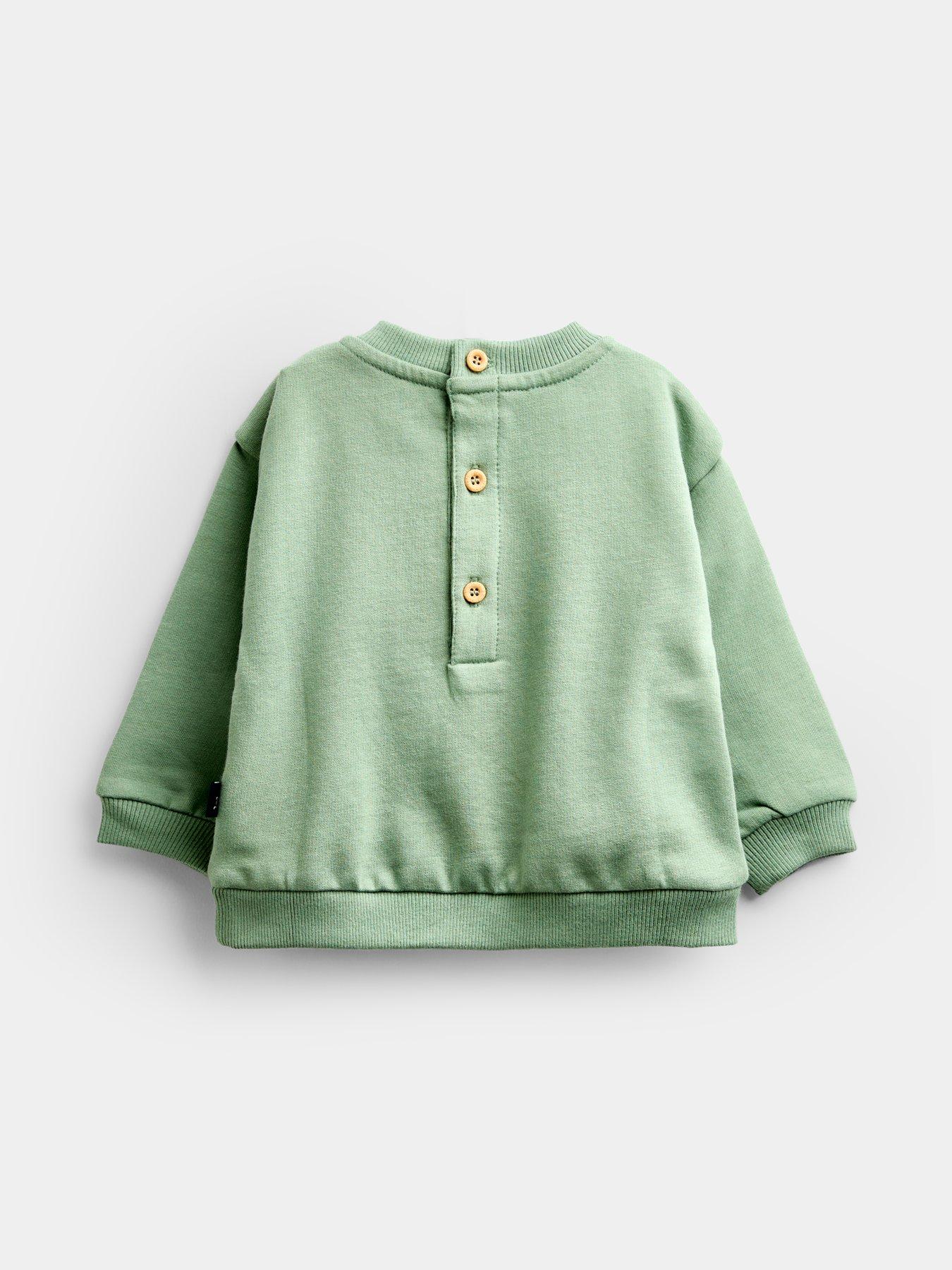 Image 4 of 6 of JoJo Maman Bebe Baby Boys 2 Piece Farming Days Sweatshirt &amp; Jogger Set - Green