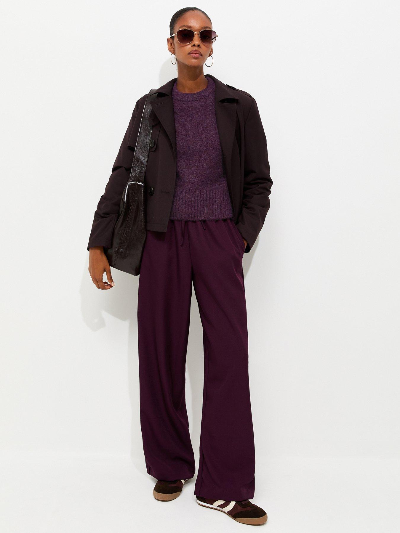 Image 3 of 6 of New Look Knitted Raglan Sleeve Jumper - Purple