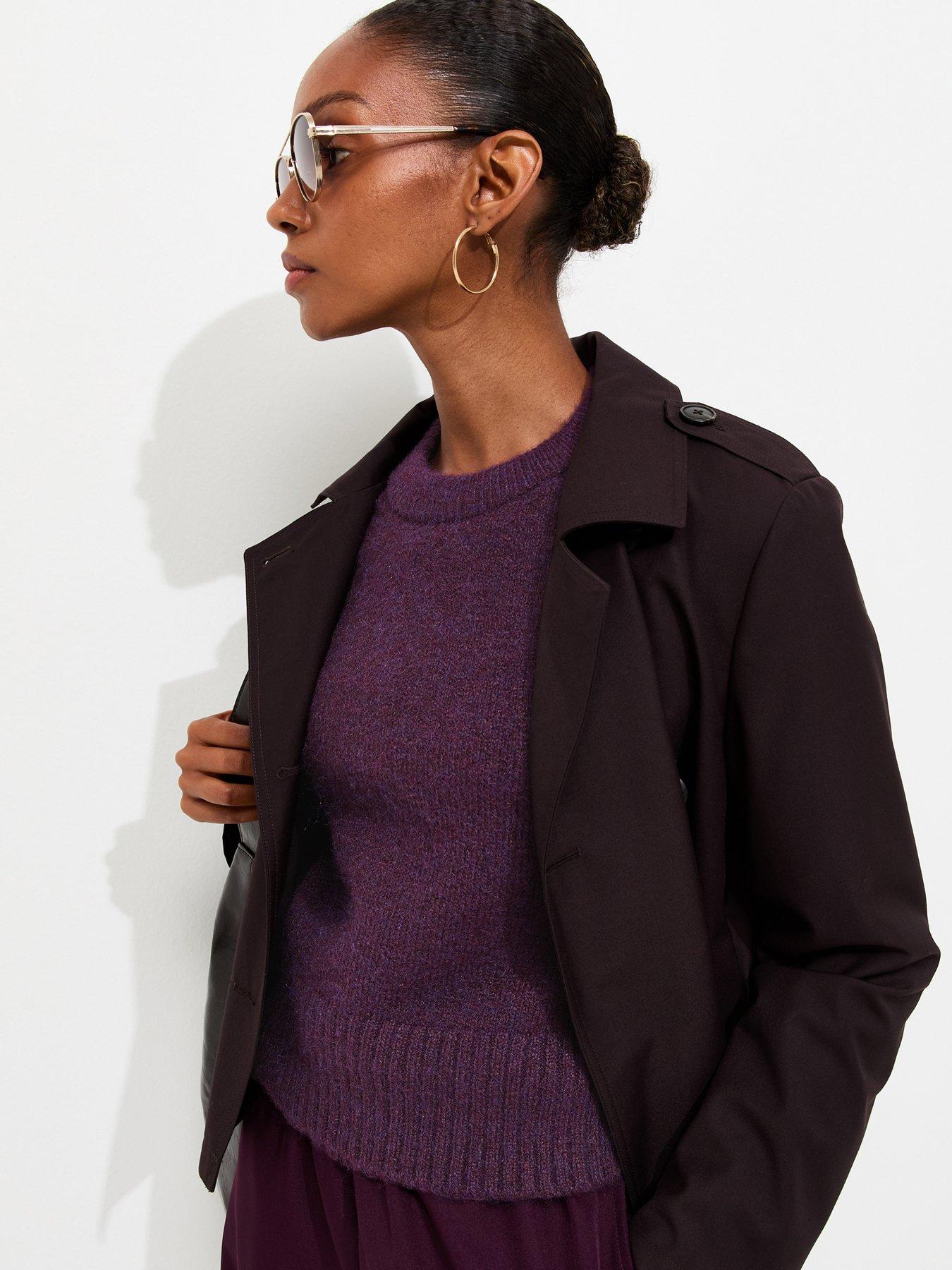 Image 4 of 6 of New Look Knitted Raglan Sleeve Jumper - Purple