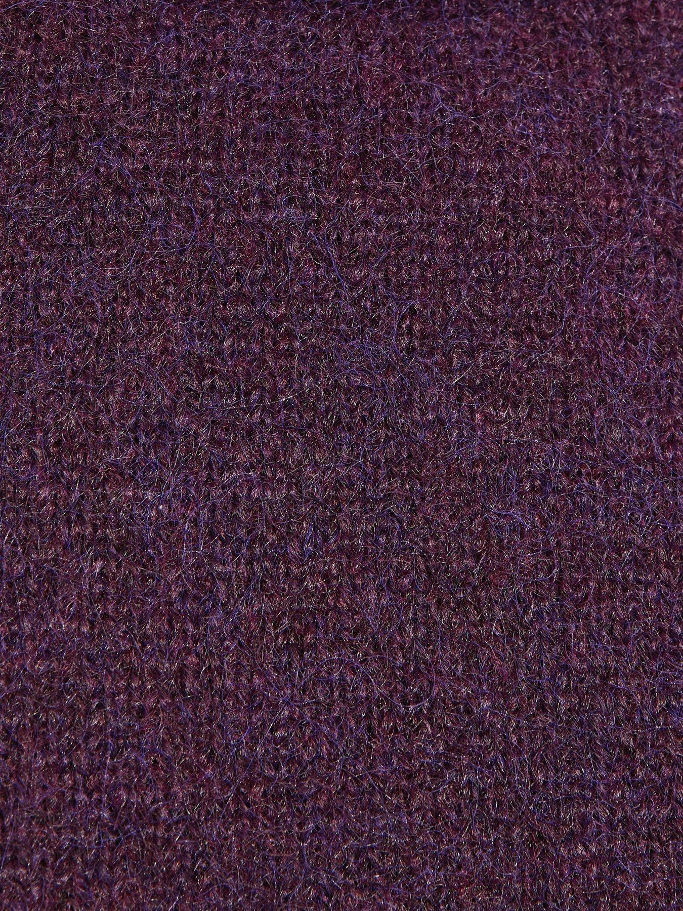 Image 6 of 6 of New Look Knitted Raglan Sleeve Jumper - Purple