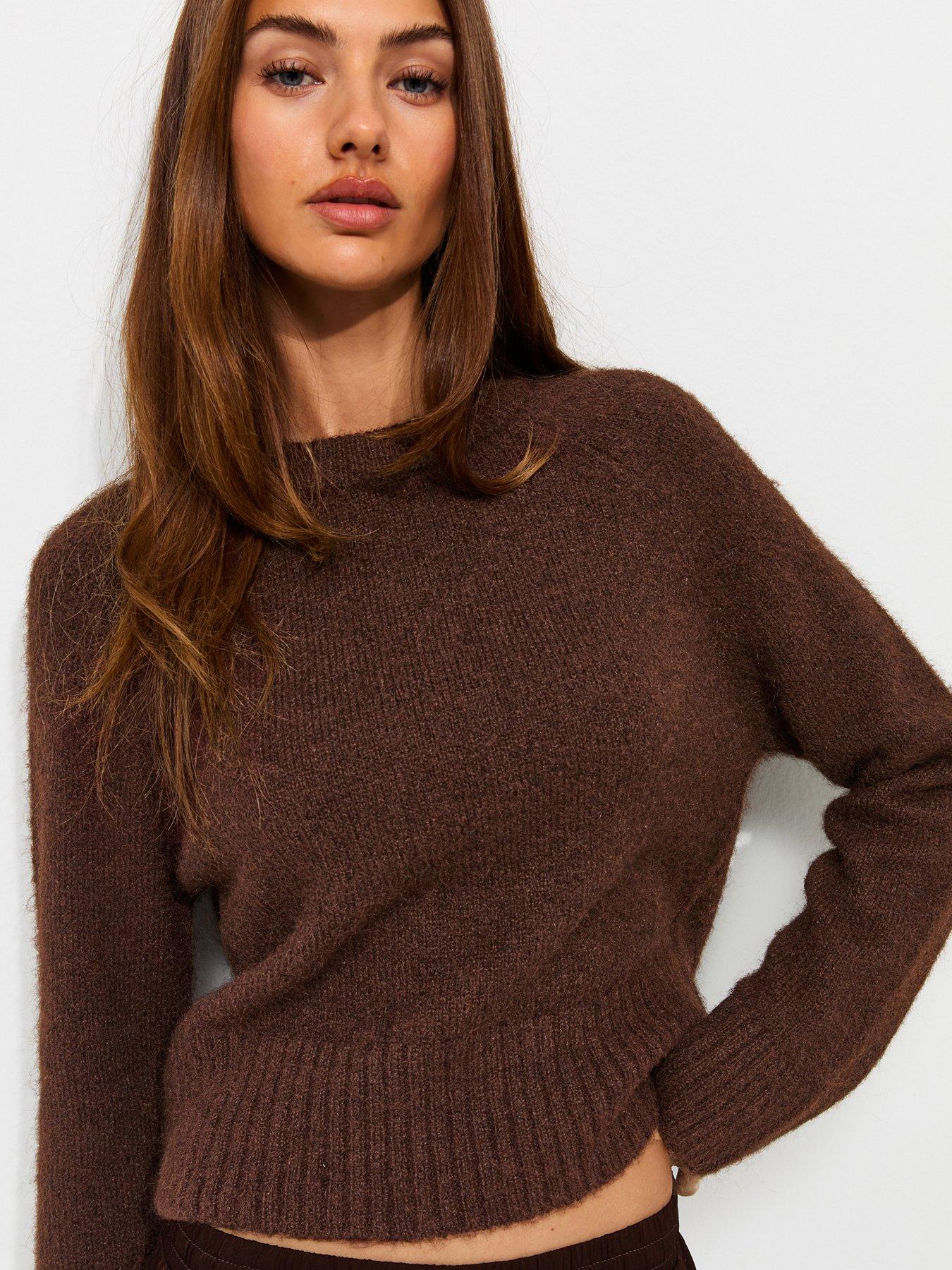 New Look Knitted Ribbed Jumper - Brown