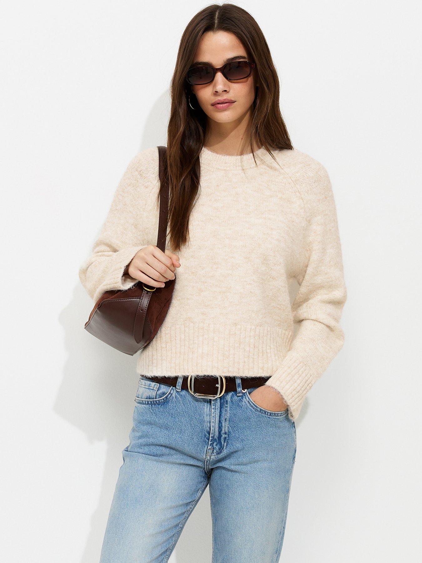 New Look Raglan Sleeve Knitted Jumper - Cream