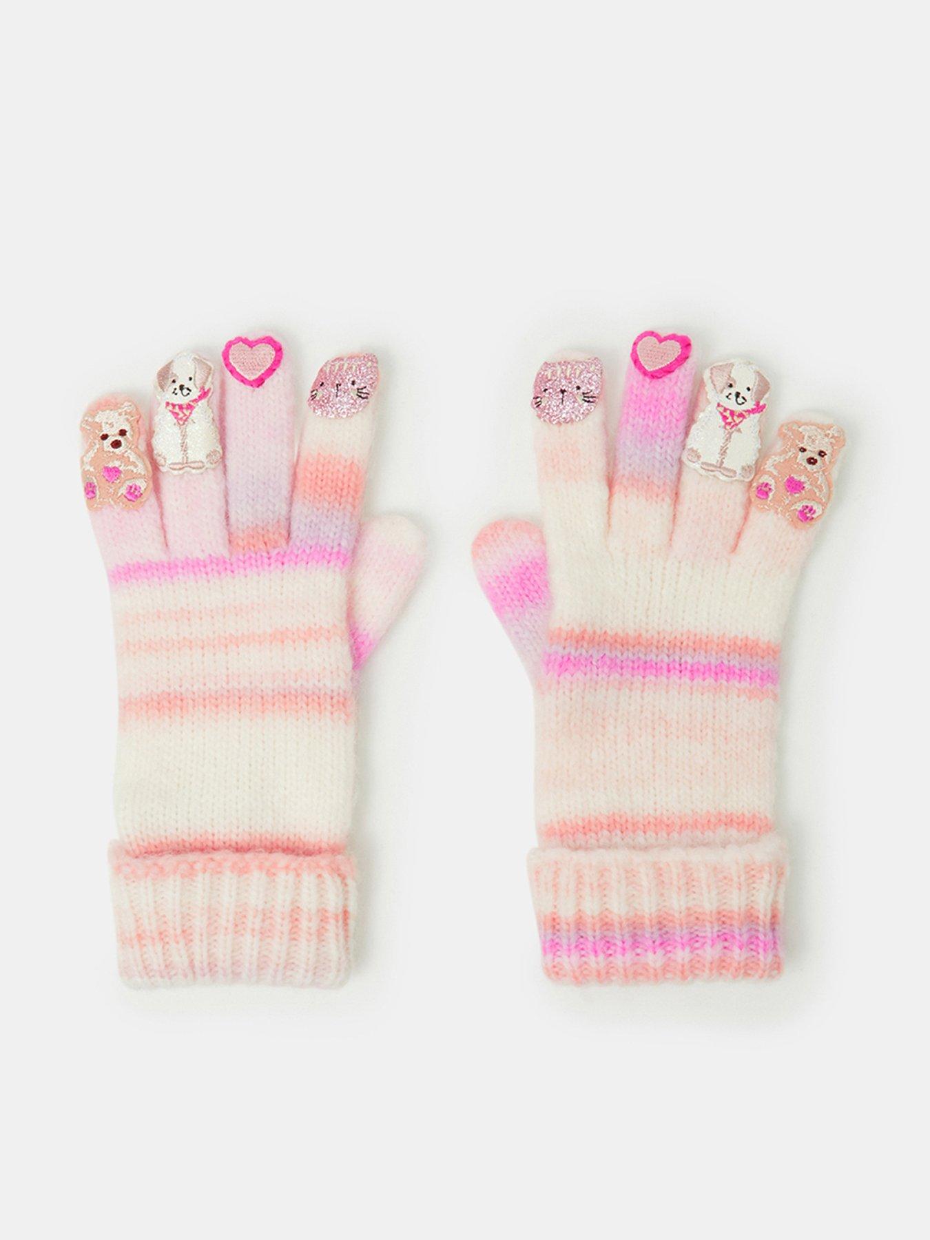 Image 1 of 2 of Accessorize Girls Ombre Character Gloves - Multi