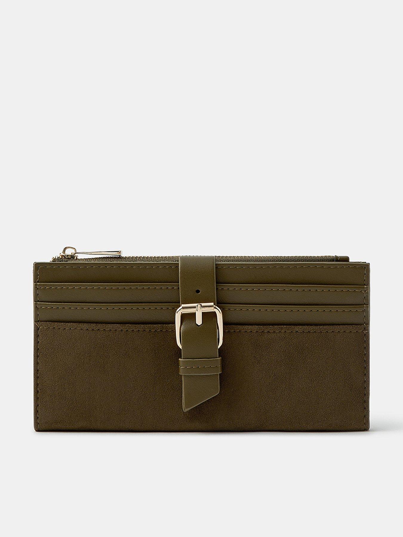 Accessorize Suedette Buckle Purse - Green